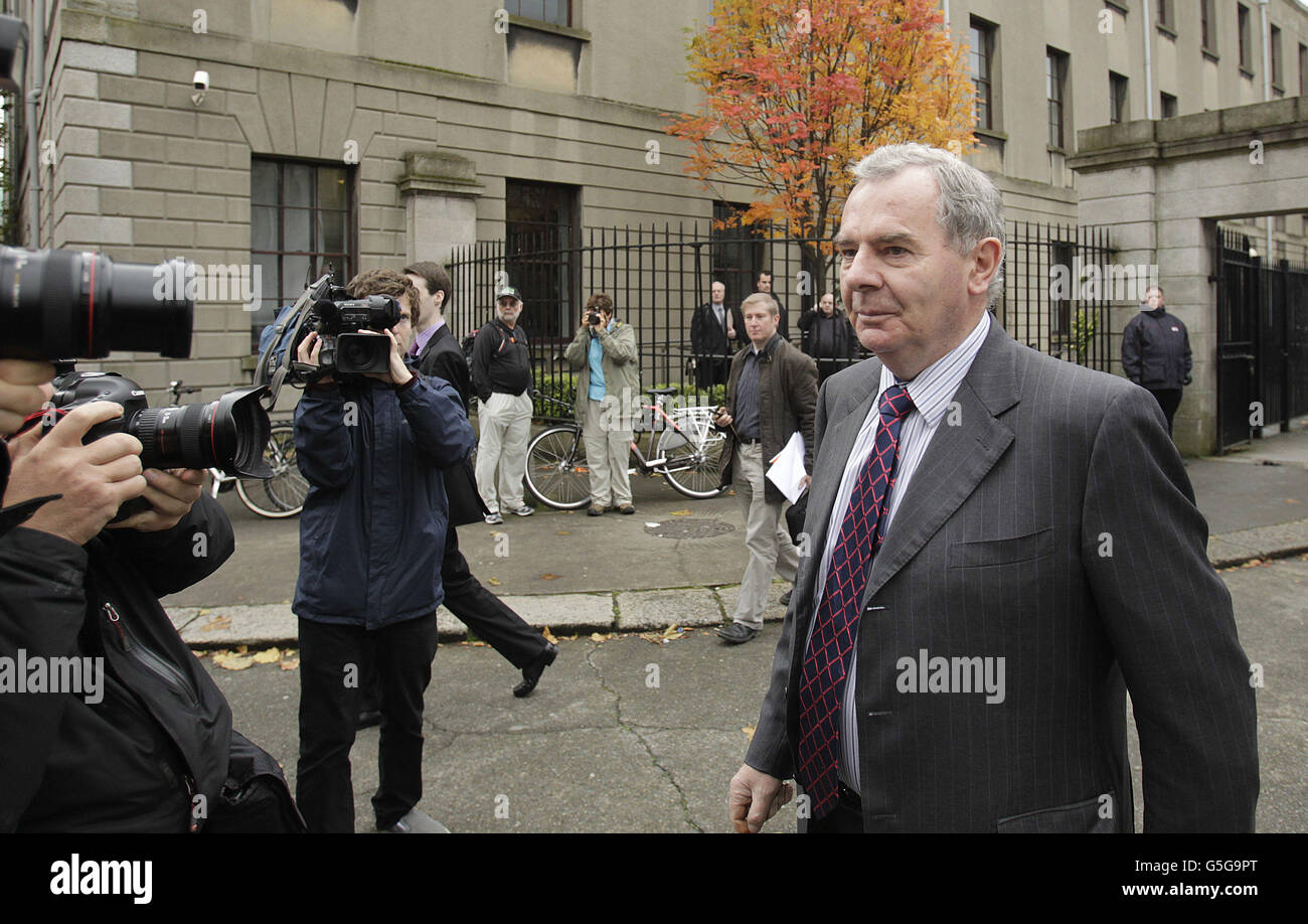 Causa Sean Quinn Court. Sean Quinn al High Court di Dublino questa mattina. Foto Stock