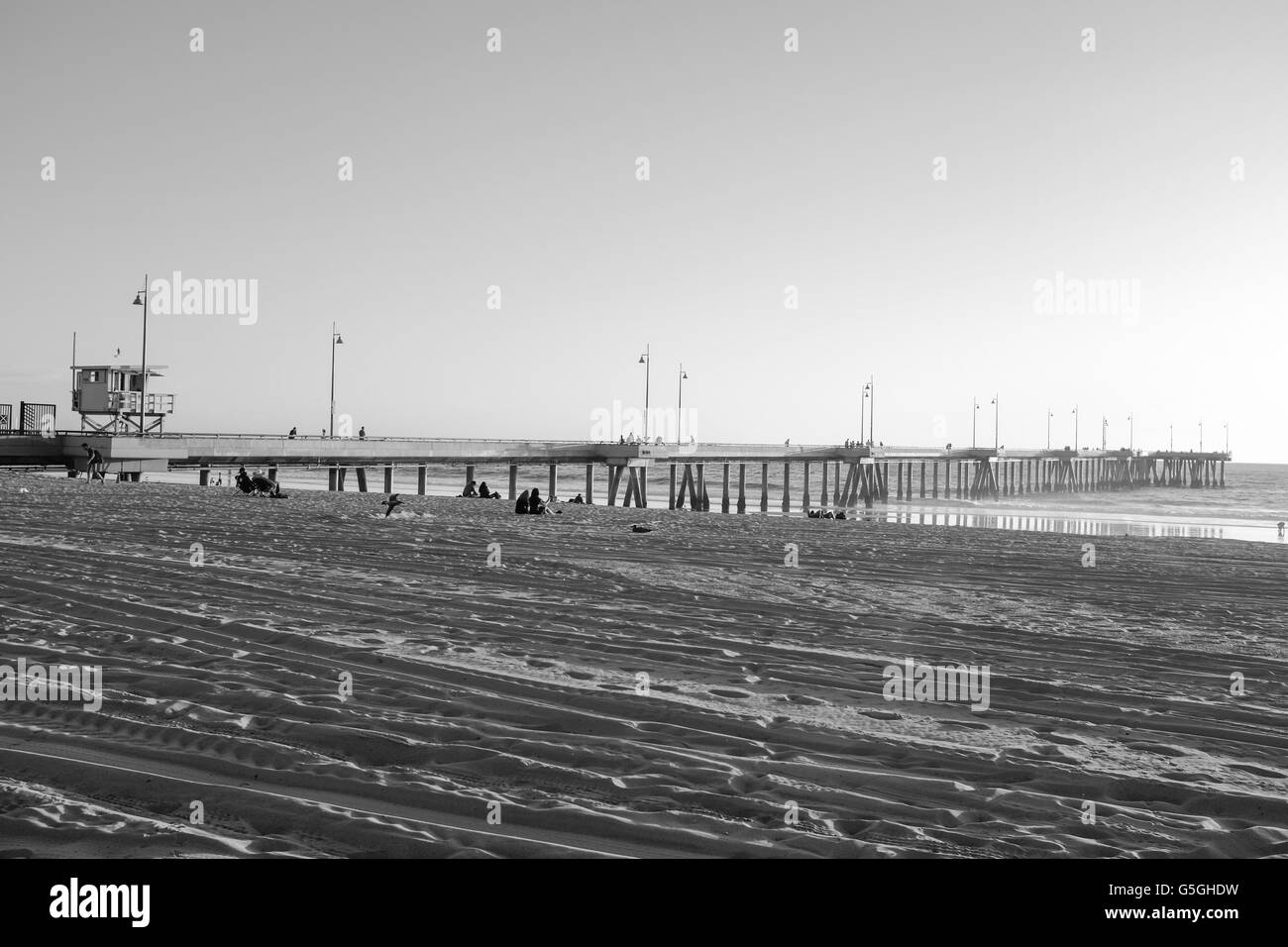 Vista della spiaggia di Venice Beach, Los Angeles, California. Foto Stock