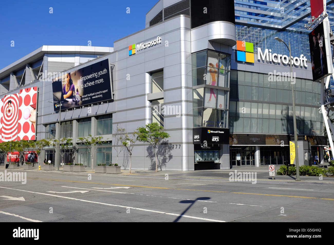 La Staples Center e Nokia Plaza complesso in Los Angeles Calfornia Foto Stock