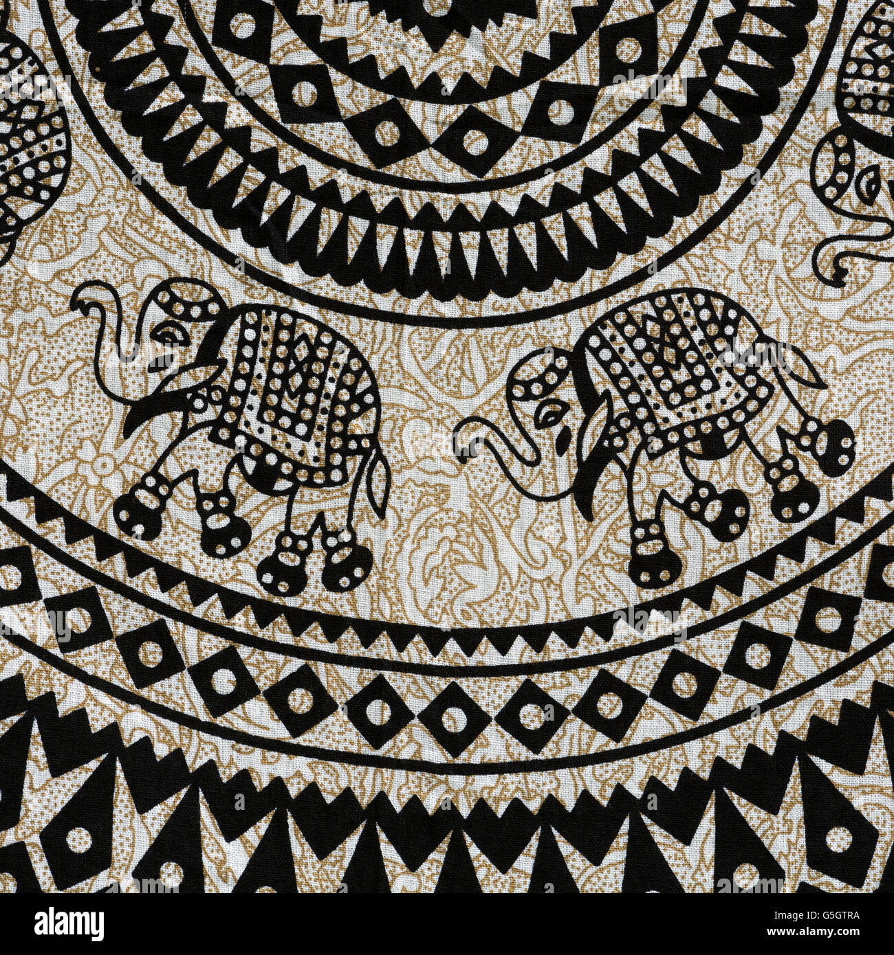 Elephant disegno di tessuto Foto Stock
