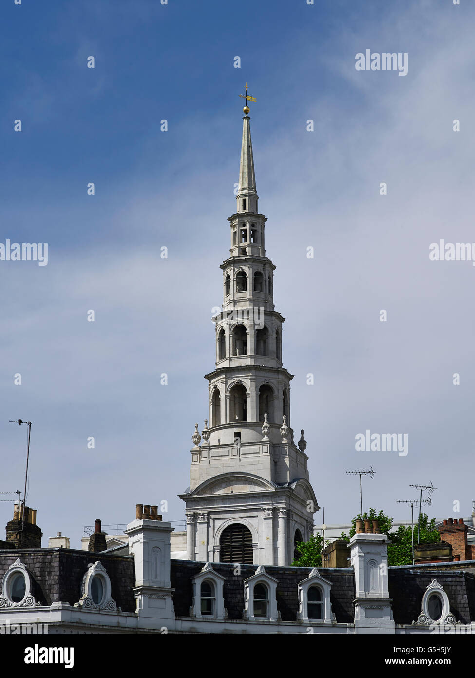 St sposa Fleet Street, chiesa, Londra. steeple Foto Stock