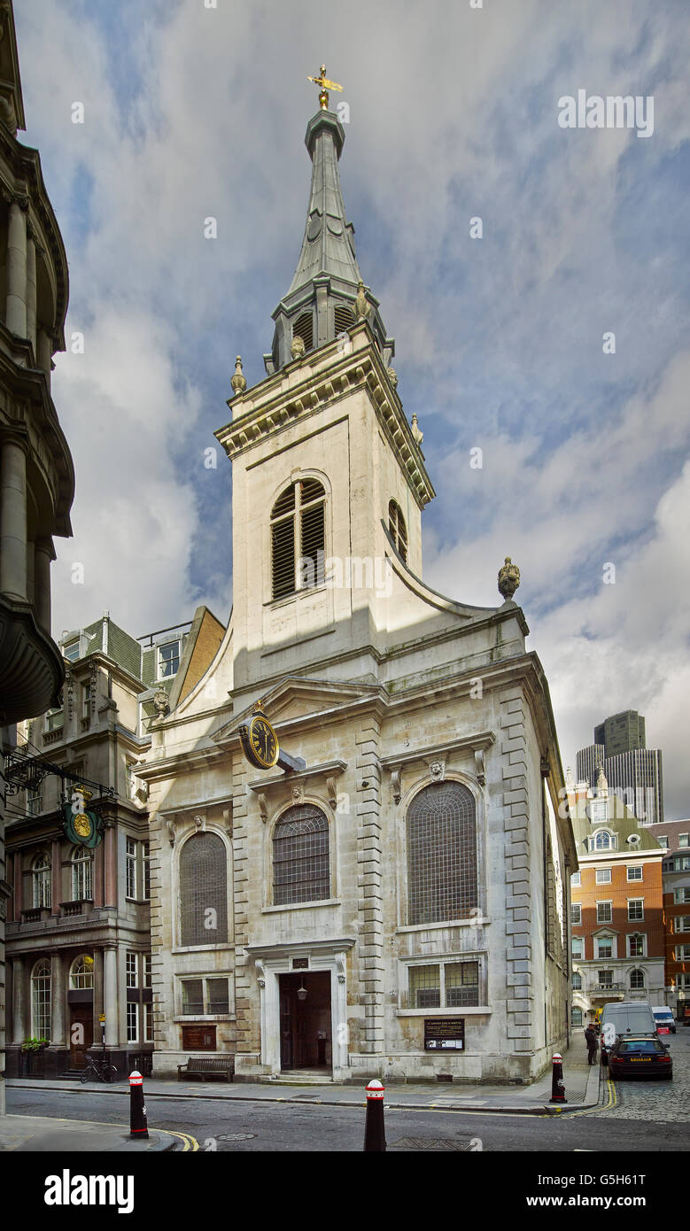 St Edmund re e martire, la chiesa della città di Londra, esterna Foto Stock
