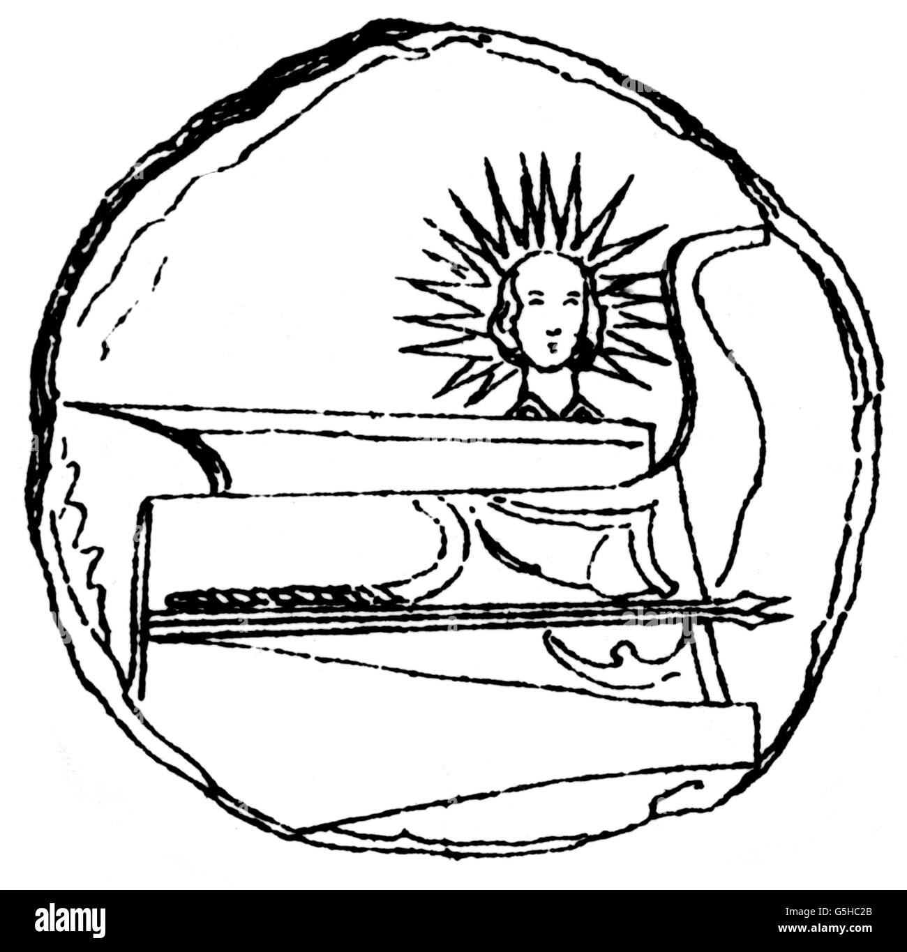 Soldi / finanze, monete, mondo antico, Grecia, moneta con prora di una nave greca, Phaselis, incisione in legno, XIX secolo, mondo antico, tempi antichi, numismatica, trasporto, trasporto, navigazione, navi, prua, archi, prua di una nave, moneta, monete, greco, greco, greco, greco, storico, antico, mondo antico, diritti aggiuntivi-clearences-non disponibili Foto Stock