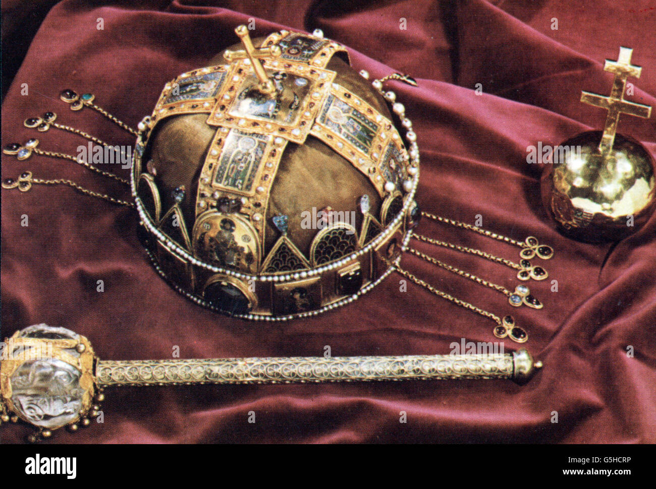 Corone / gioielli corona, Ungheria, corona di Santo Stefano, seconda versione, 1270 - 1272, diritti aggiuntivi-clearences-non disponibile Foto Stock