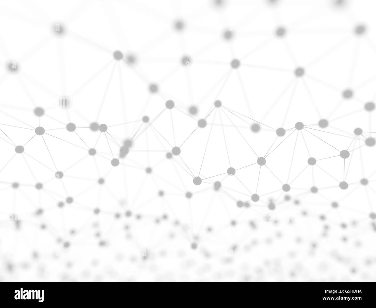 Abstract Rete Neurale isolati su sfondo bianco 3d illustrazione sfondo Concept Foto Stock