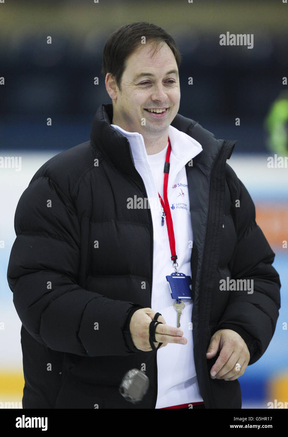 Short-Track pattinaggio di velocità - Team GB pratica - National Ice Center Foto Stock