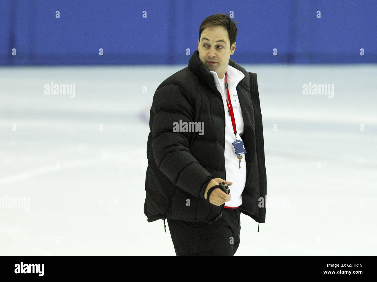 Short-Track pattinaggio di velocità - Team GB pratica - National Ice Center Foto Stock