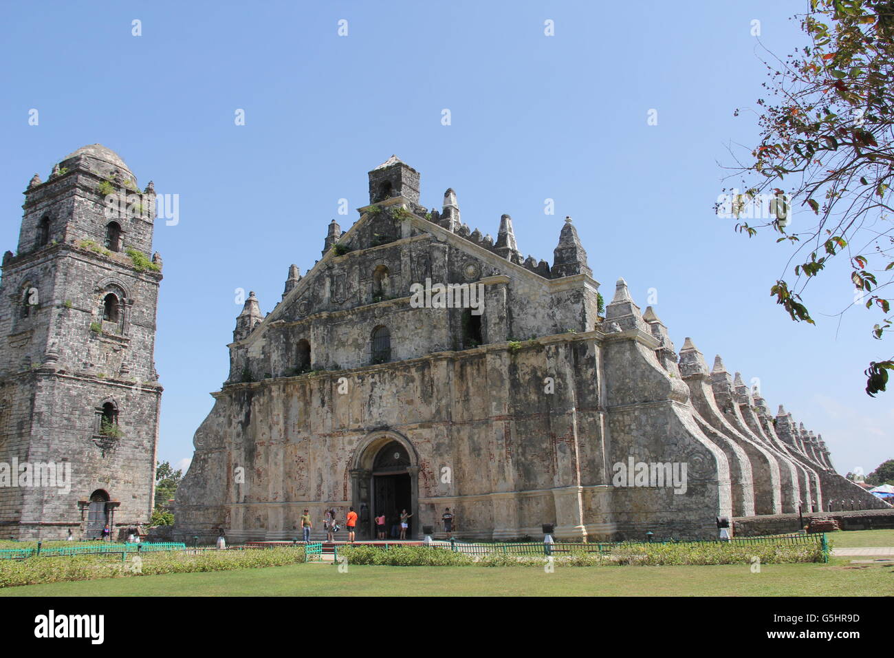 La Iglesia de San Agustín de Paoay o comunemente noto come Paoay chiesa fu costruita nel 1710 nel Nord Filippine. Foto Stock