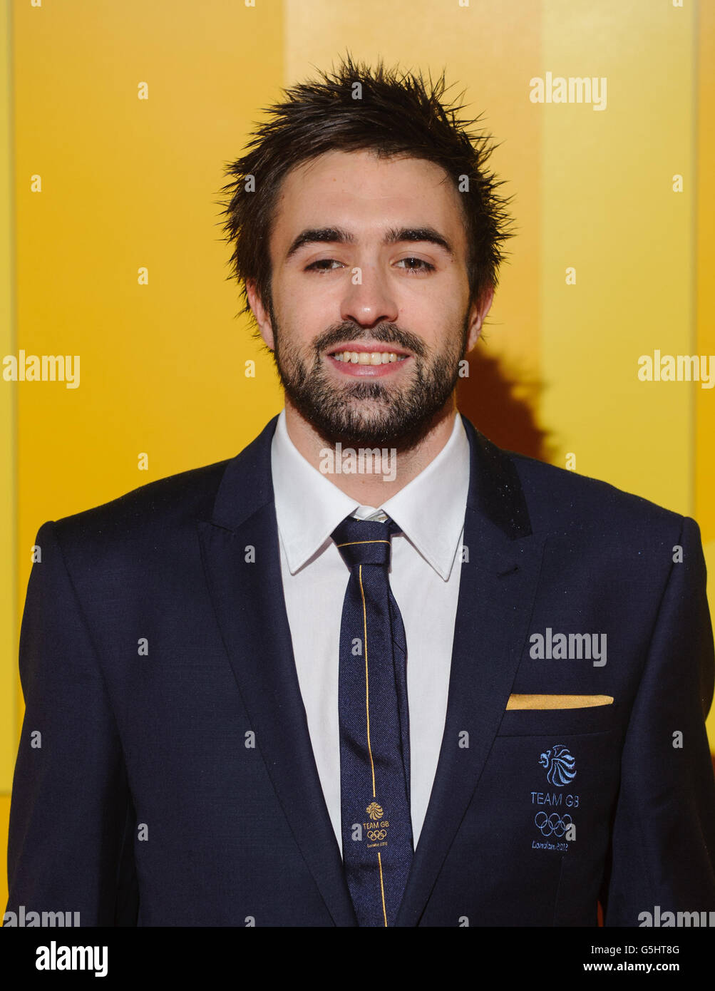 Martyn Rooney arriva alla cena di atletica britannica, presso la Royal Courts of Justice, nel centro di Londra. Foto Stock