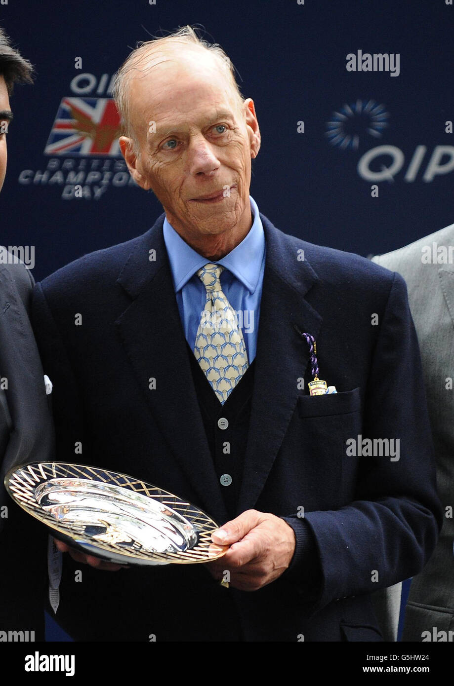 Corse di cavalli - QIPCO British Champions Day - Ascot Racecourse. L'allenatore di Frankel Sir Henry Cecil durante il QIPCO British Champions Day all'ippodromo di Ascot, Ascot. Foto Stock