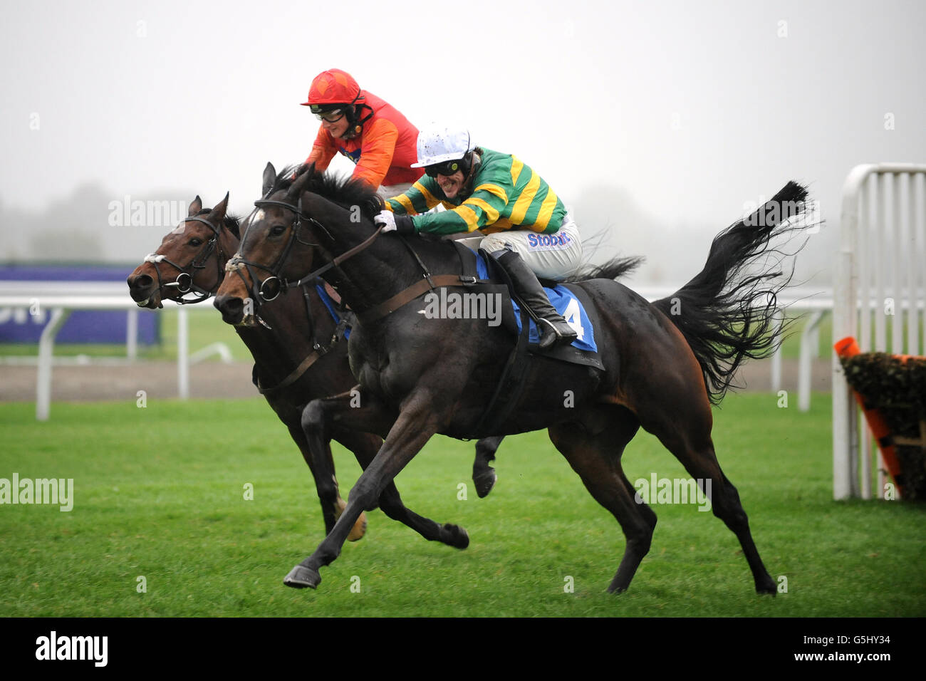 Mettimi fuori da qui indovinato da Tony McCoy sulla sua strada per vincere l'ostacolo di William Hill Foto Stock