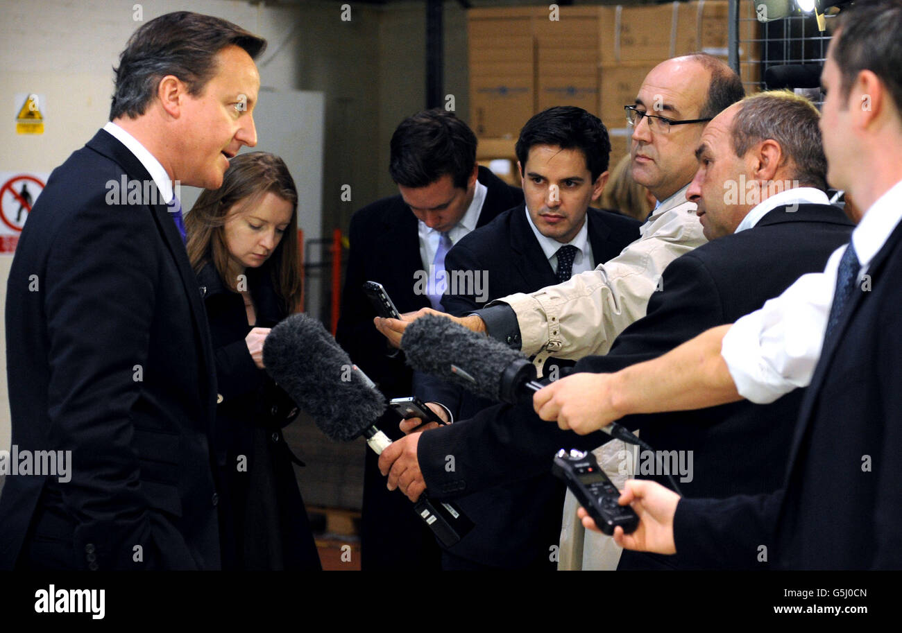 David Cameron visite antenne Panorama Foto Stock