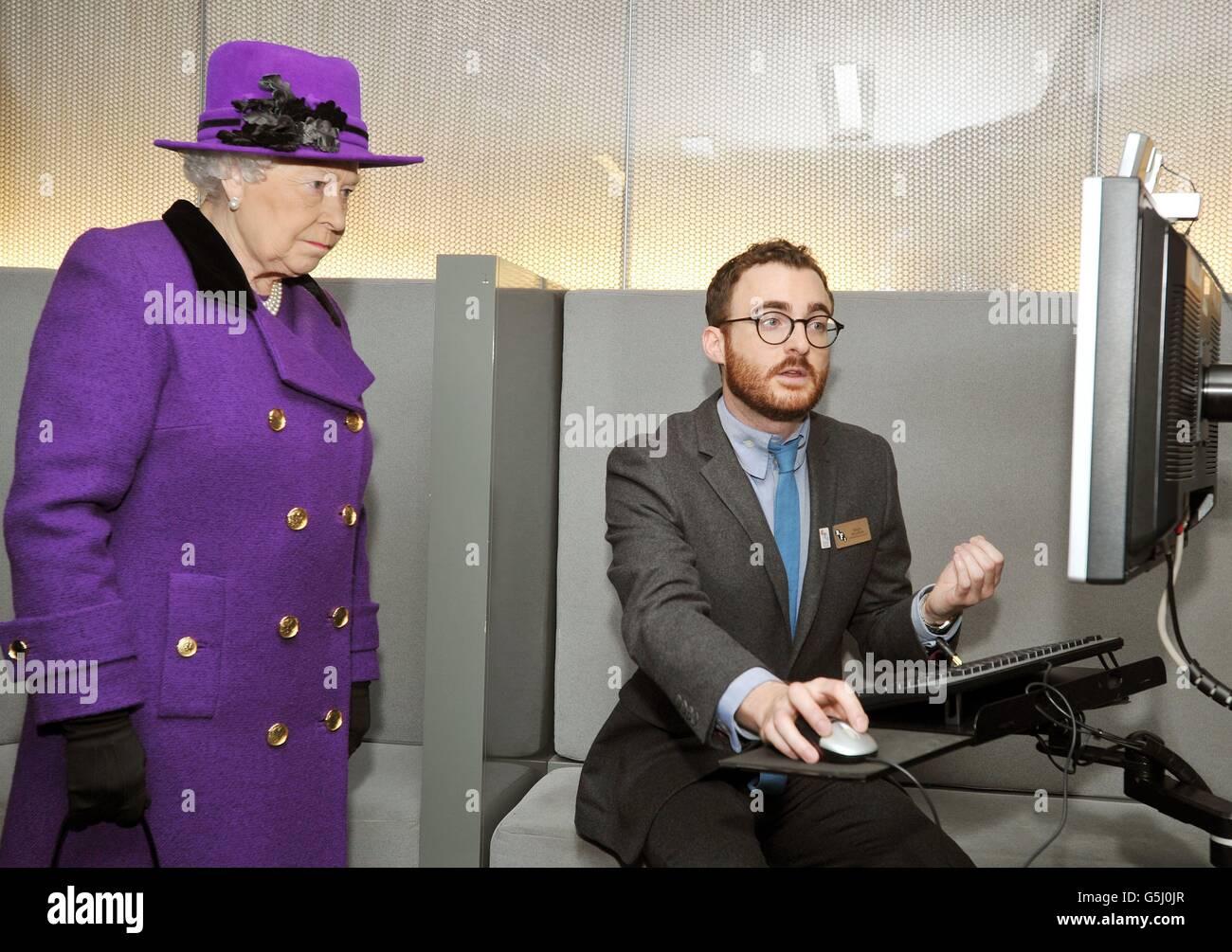 Royal visita al BFI Foto Stock