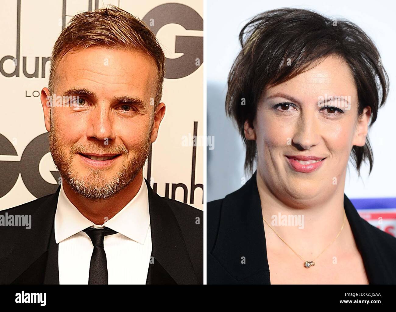 Foto di archivio non inserite di Gary Barlow e Miranda Hart. Barlow deve prendere un ruolo ospite nella sitcom TV di Miranda Hart???s - come il nuovo uomo che mette il suo cuore in agguato. Foto Stock