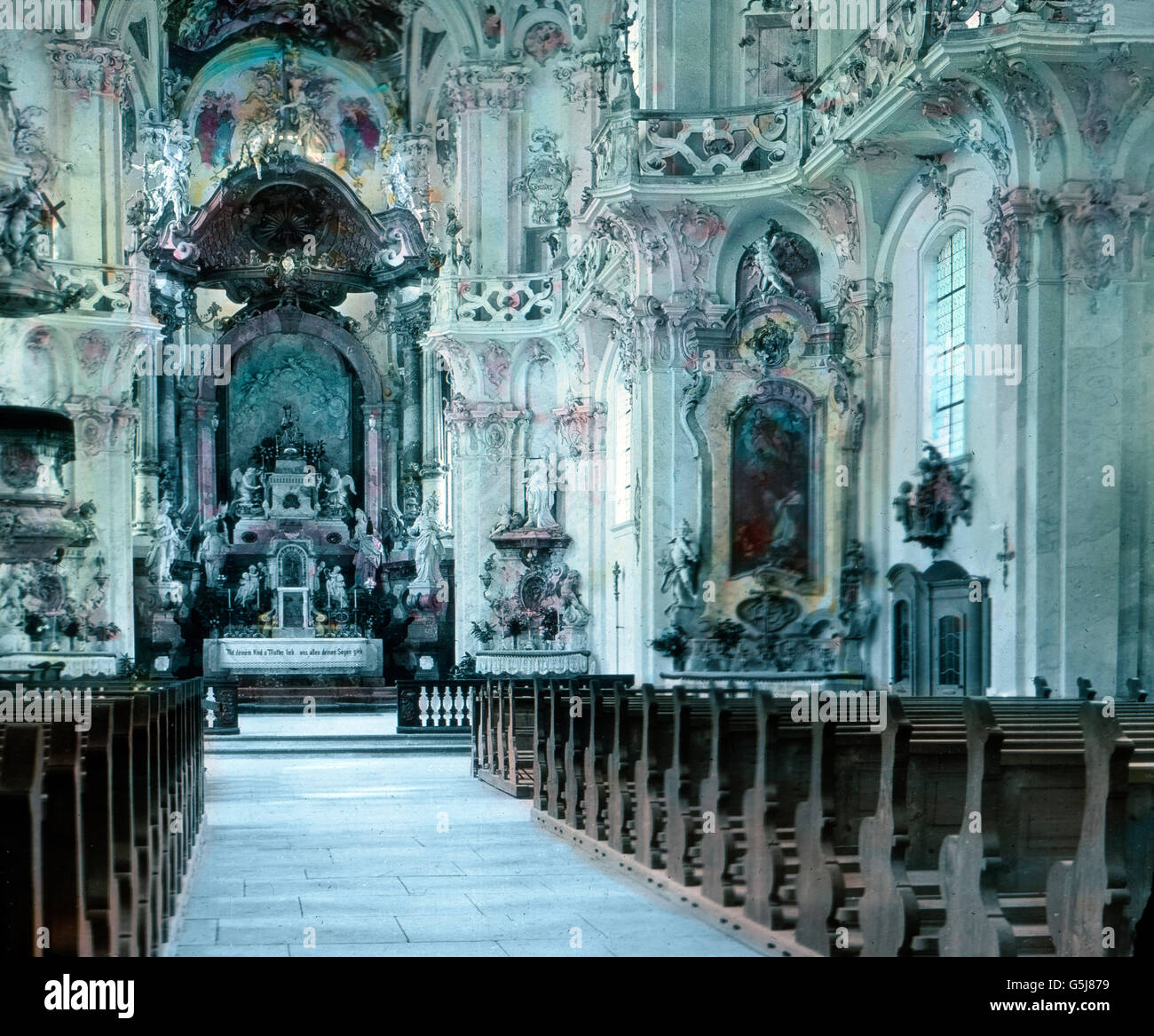 Im Inneren der Kirche von Birnau. Interno della Chiesa di Birnau. Foto Stock