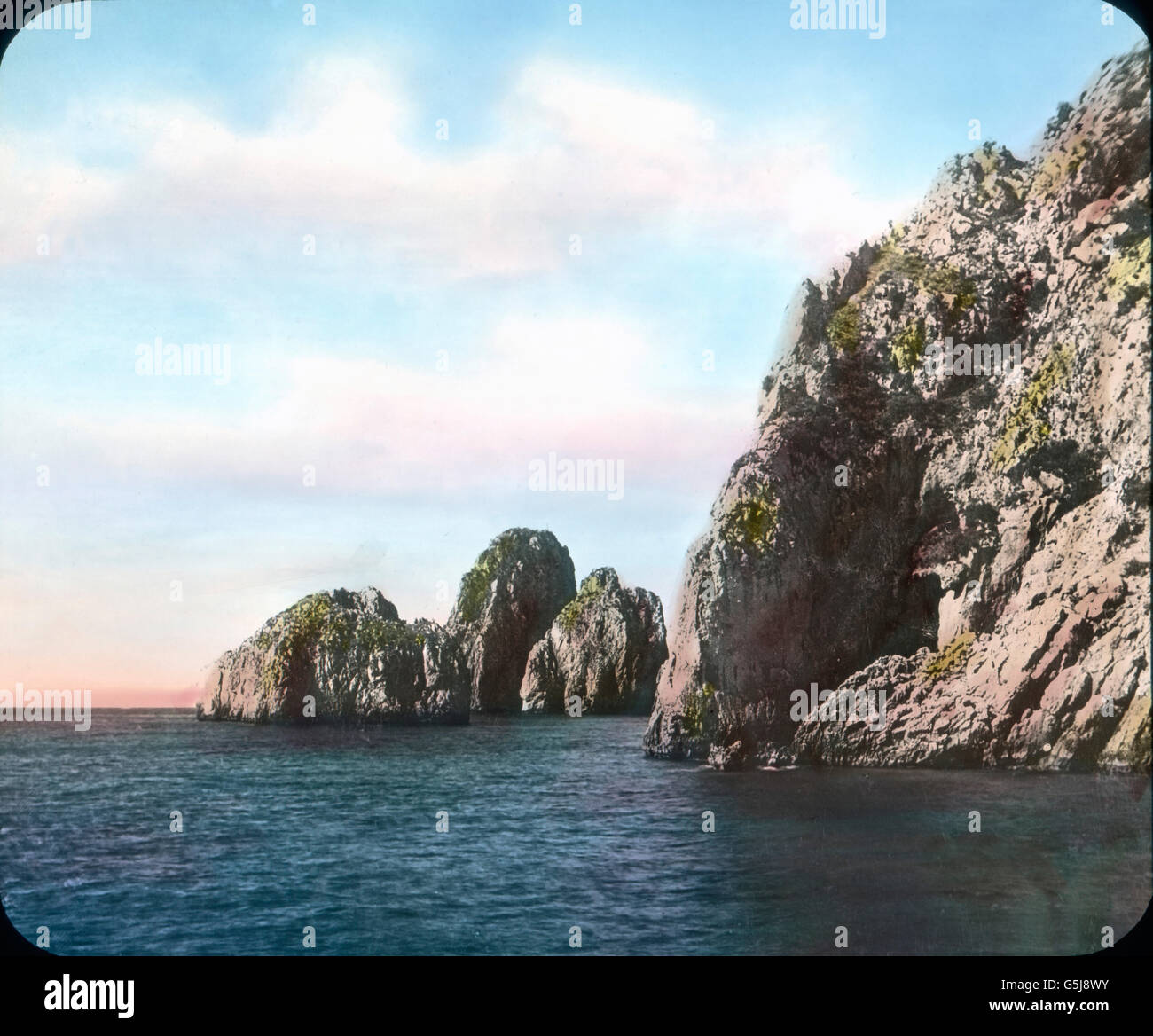 Capri. Italienische Felseninsel im Golf von Neapel. Rockyisland nel Mar Tirreno la Penisola Sorrentina, sul lato sud del golfo di Napoli. Foto Stock