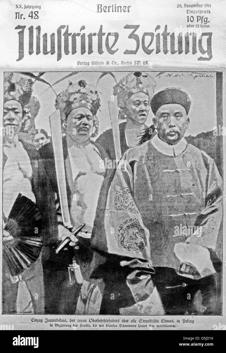 Yuan Shikai (1859 - 1916), chinesischer Militärführer Politiler und der Republik Cina, 1911. Yuan Shikai, Cinese leader militare e politico della repubblica di Cina, 1911. Foto Stock