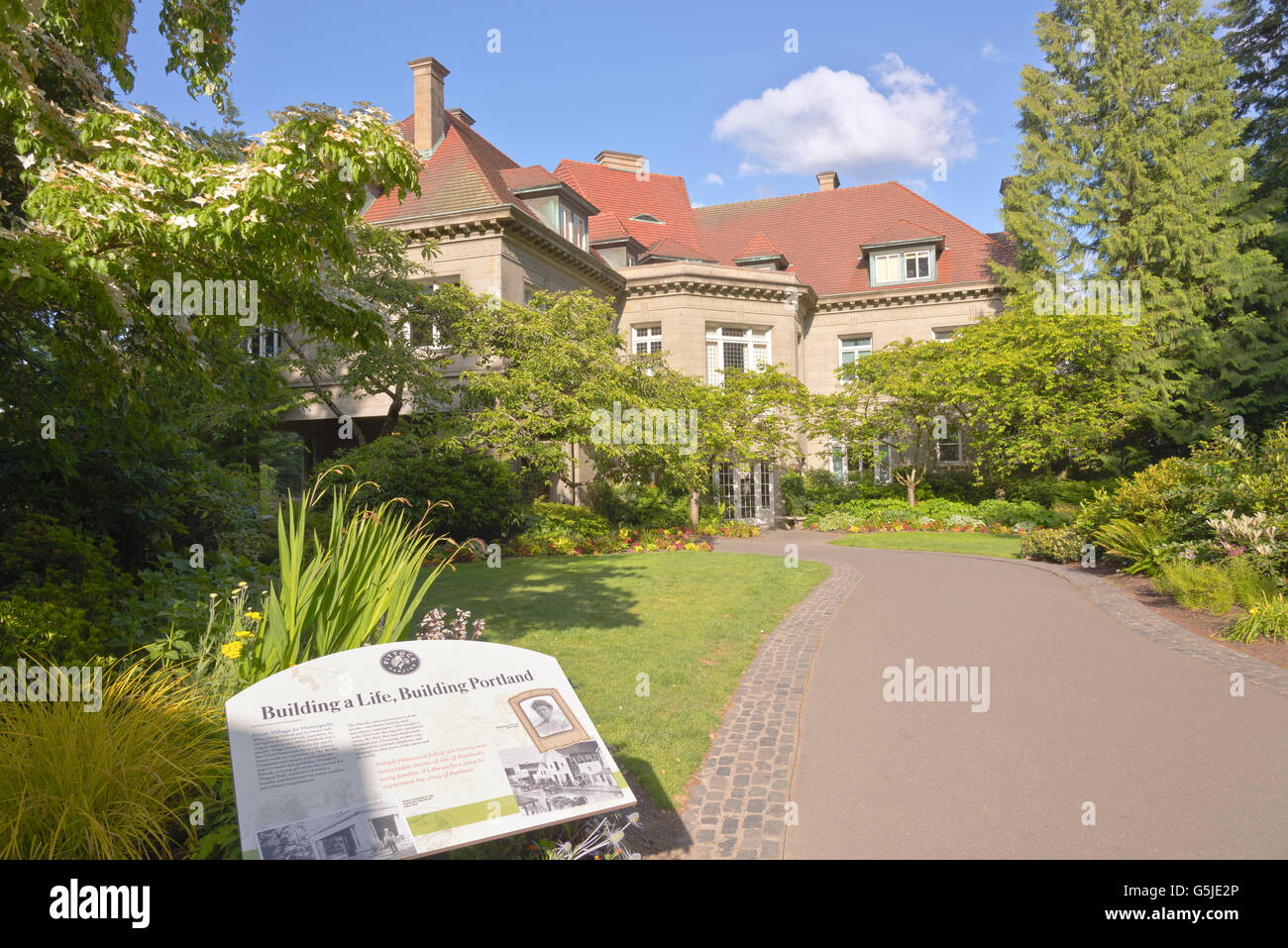 Pittock Mansion un punto di riferimento storico di Portland in Oregon. Foto Stock