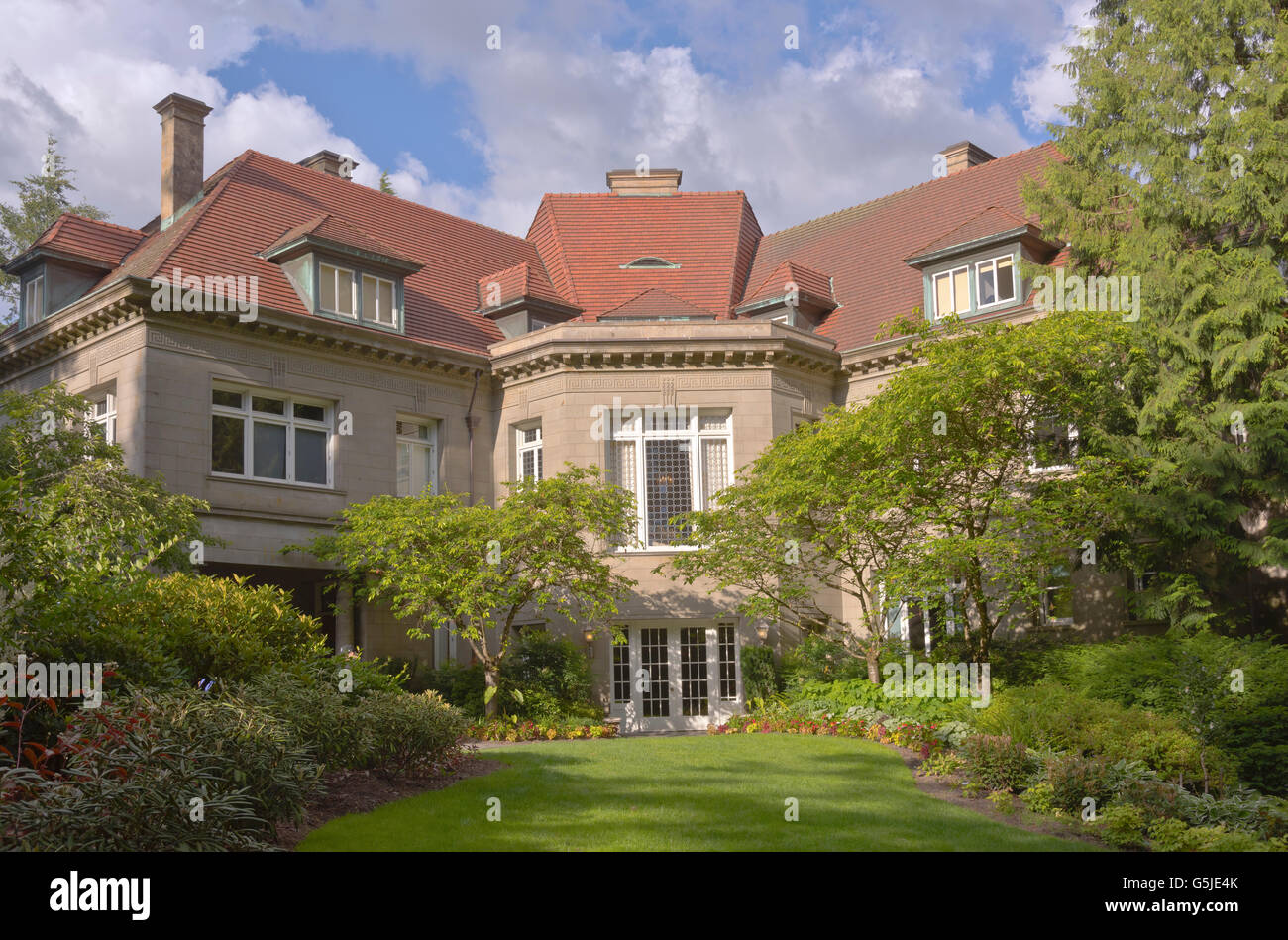 Pittock Mansion un punto di riferimento storico di Portland in Oregon. Foto Stock