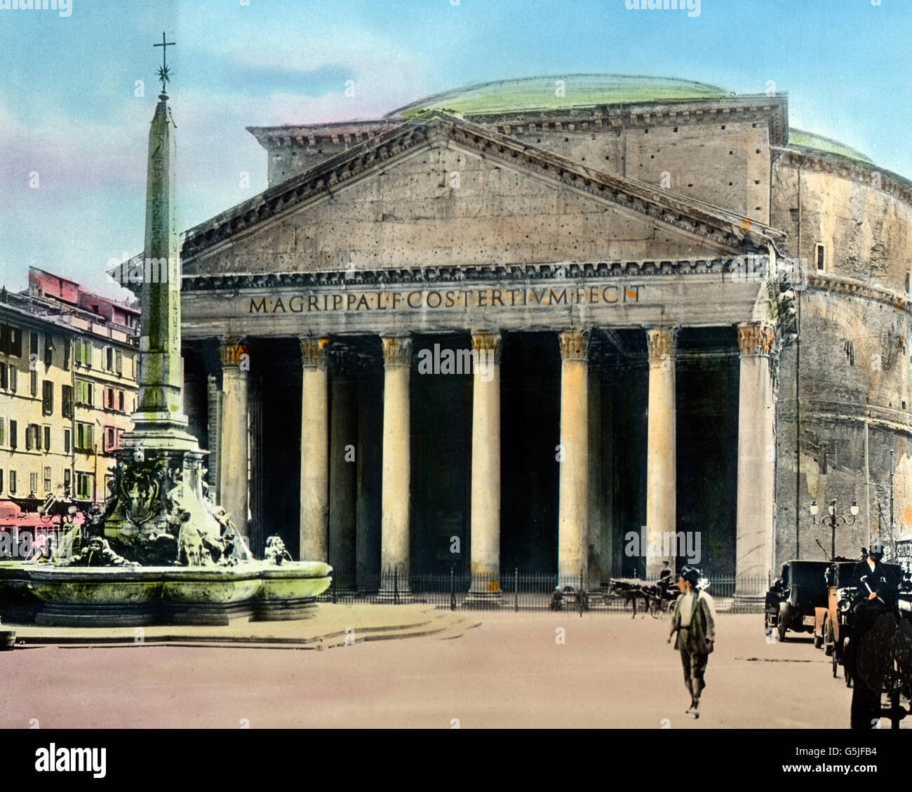 Das antike Pantheon ist eine katholische Kirche in Rom, Italien 1920er Jahre. Il Pantheon di Roma è la Chiesa cattolico romana, Italia 1920s. Foto Stock