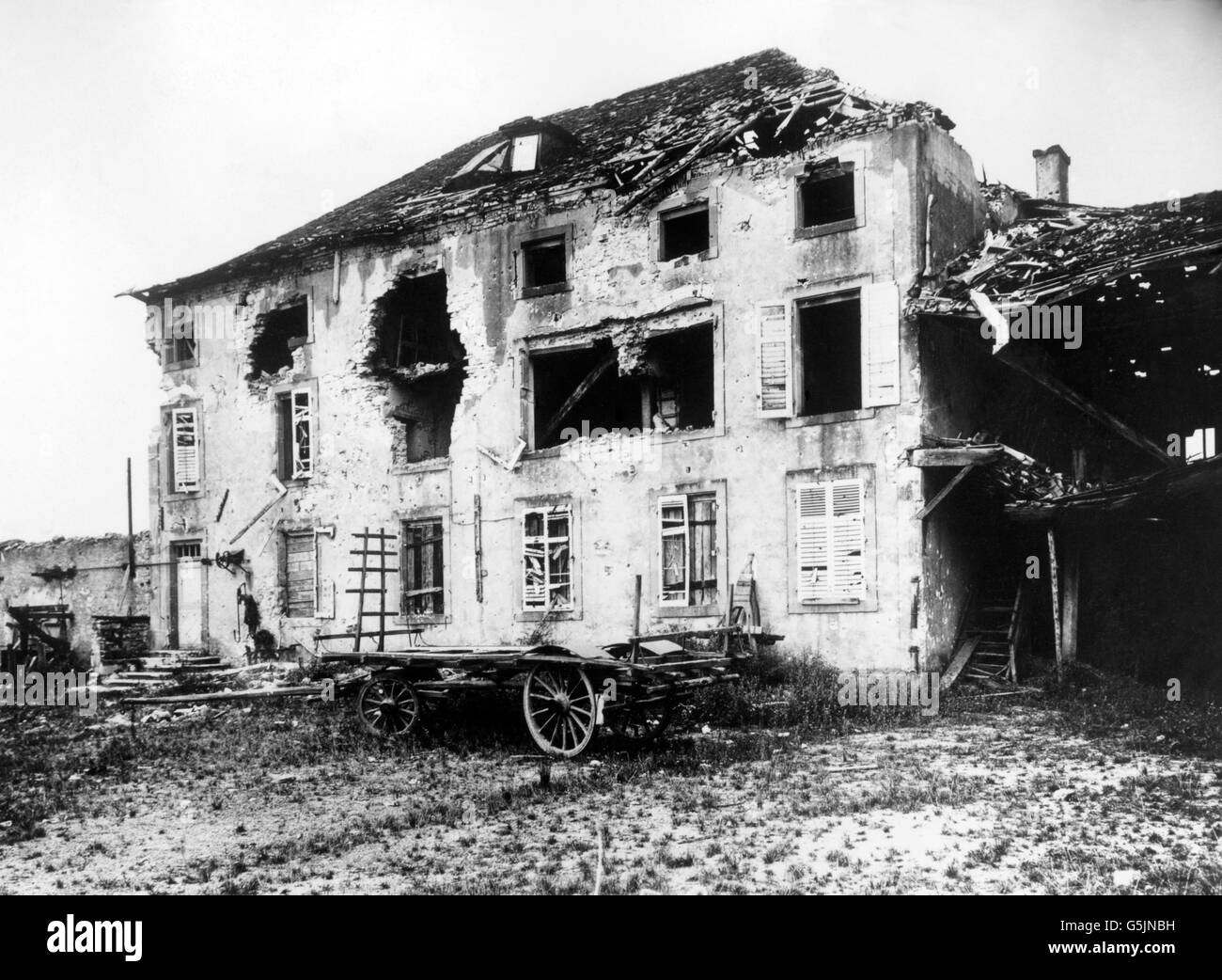 La Prima guerra mondiale - rovinato farm - Chaufontaine - Belgio Foto Stock