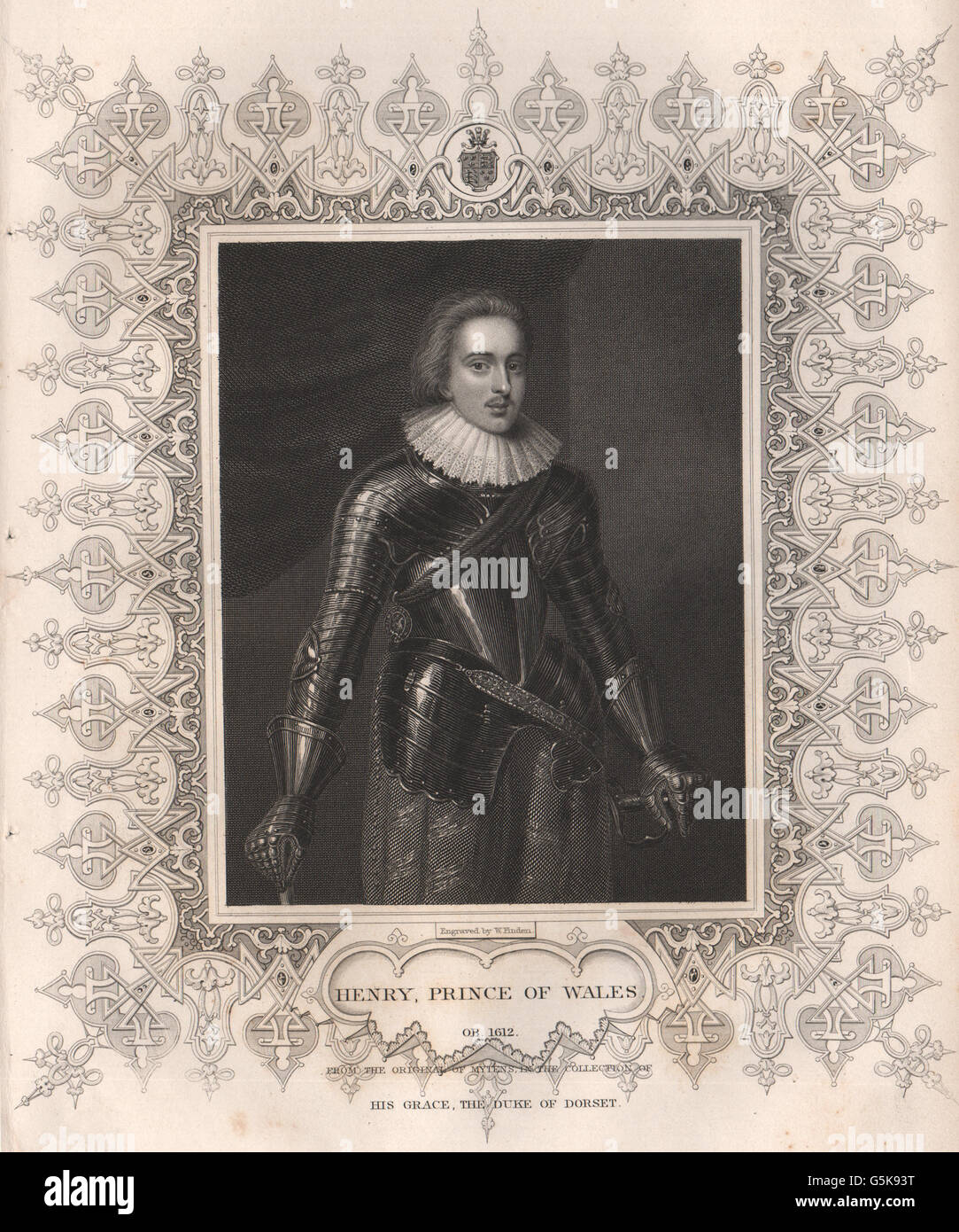 Storia britannica: Henry, Principe di Galles. TALLIS, antica stampa 1853 Foto Stock
