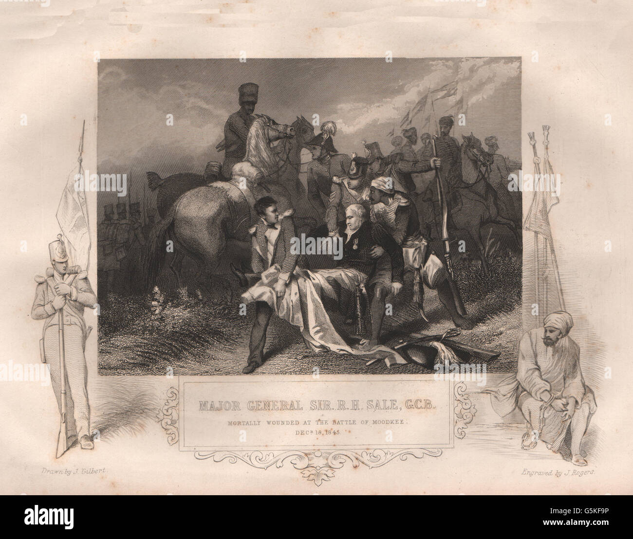 1° ANGLO-guerra SIKH:Magg Sir RH Vendita ucciso Battaglia di Moodkhee Mudki 1845 1853 Foto Stock