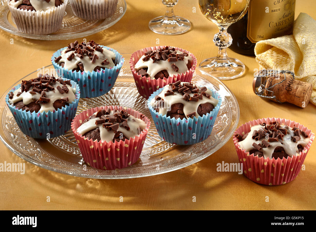 Tortini di cioccolato Foto Stock