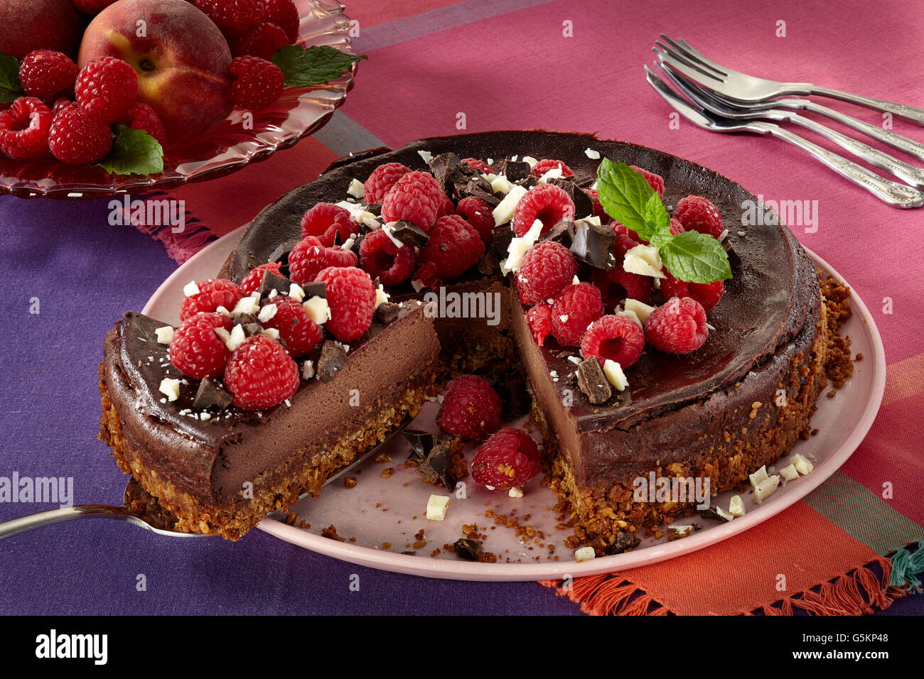 Vegano Cheesecake al cioccolato Foto Stock