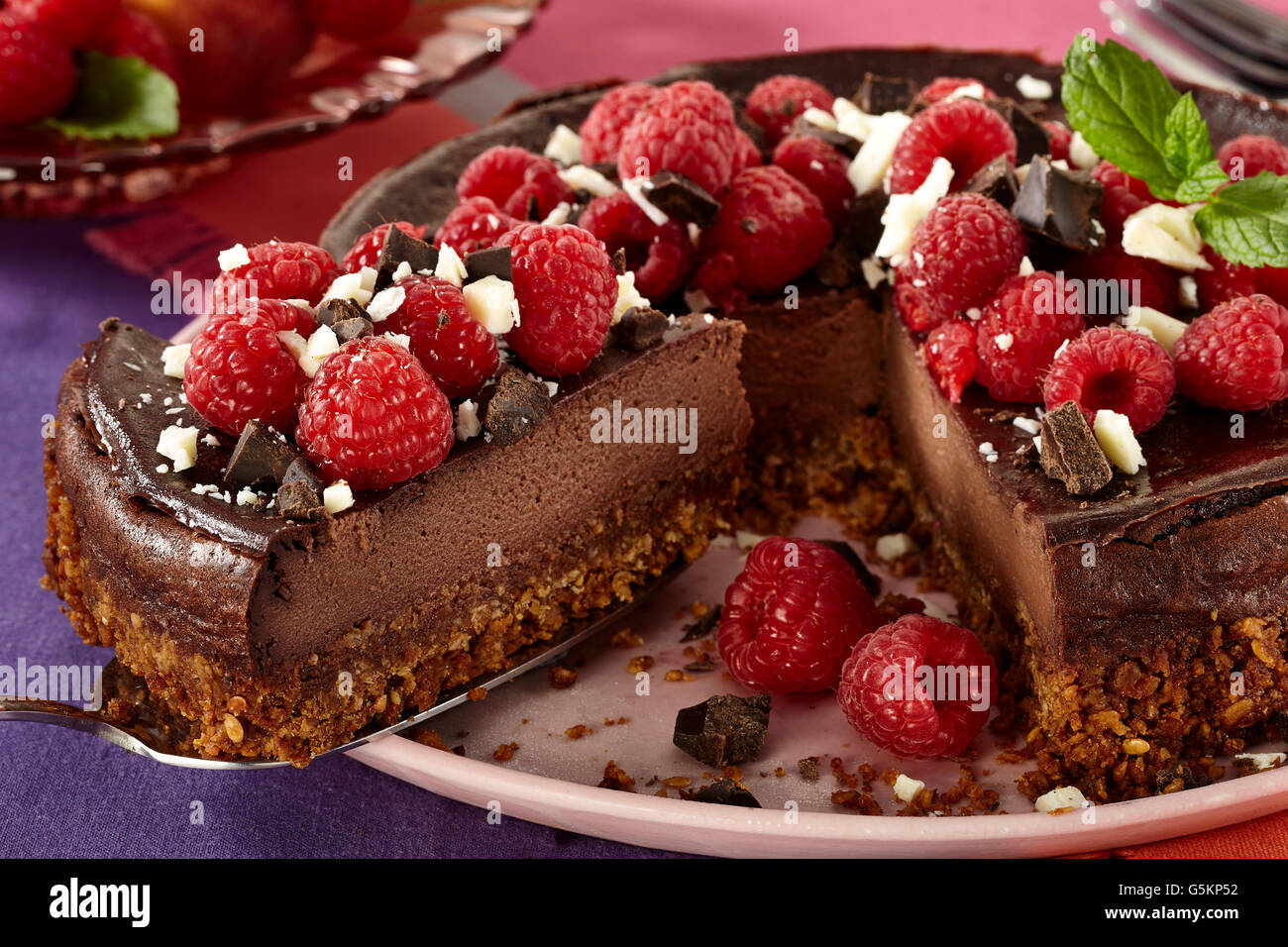Vegano Cheesecake al cioccolato Foto Stock