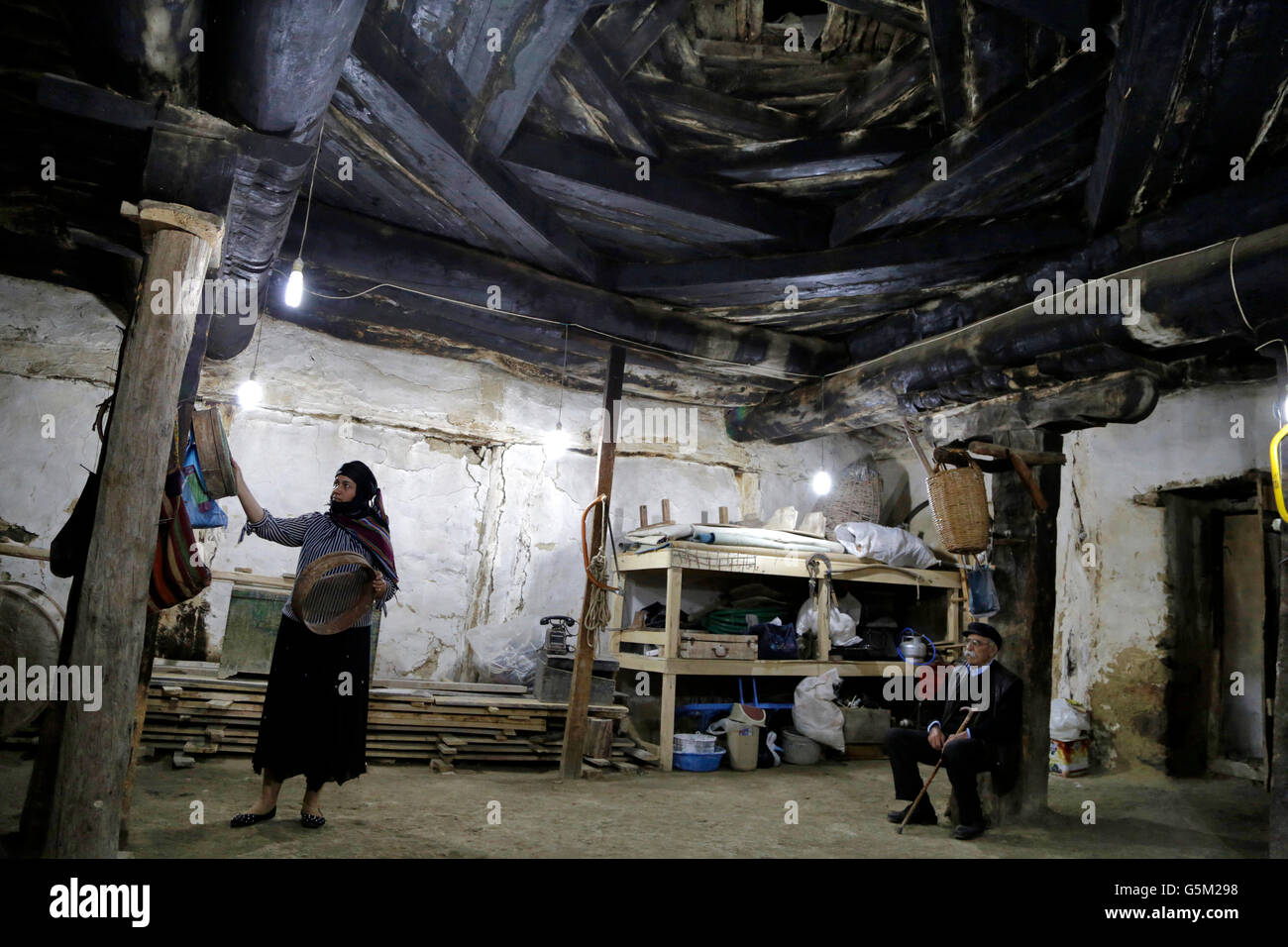 Un tradizionale alawi (alevi) casa in Imranli, Sivas. Foto Stock