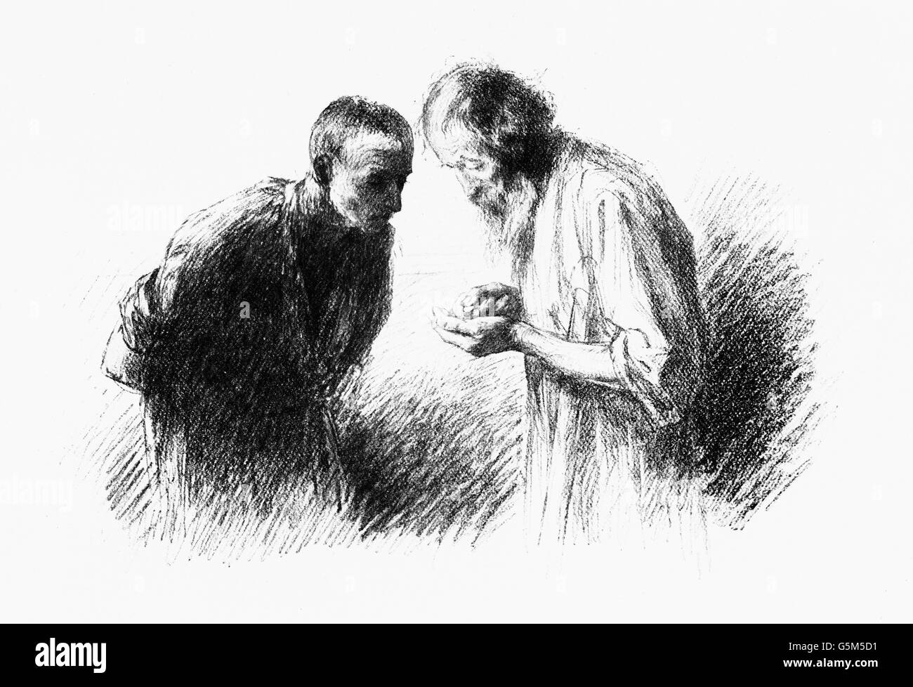 Gleichnis aus dem Neuen Testament der Bibel. La parabola di Gesù del
