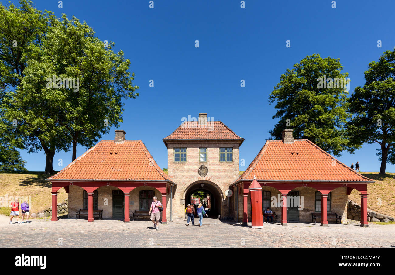 Gateway storico sull'isola fortificata di Kastellet, Copenhagen, Danimarca Foto Stock