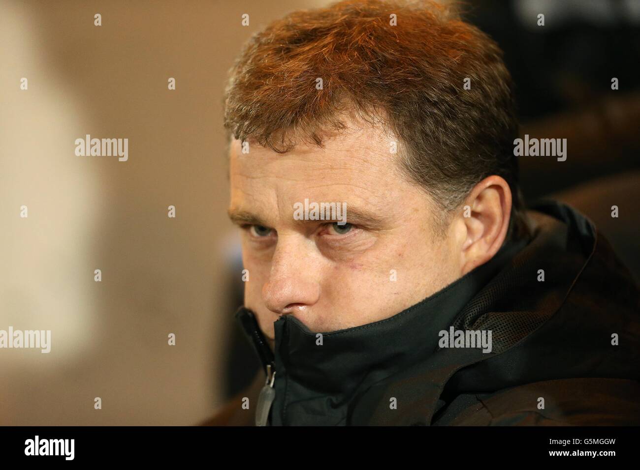 Calcio - Npower Football League One - Colchester United v Coventry City - Weston Homes Community Stadium. Il manager di Coventry City Mark Robins prima del calcio d'inizio Foto Stock