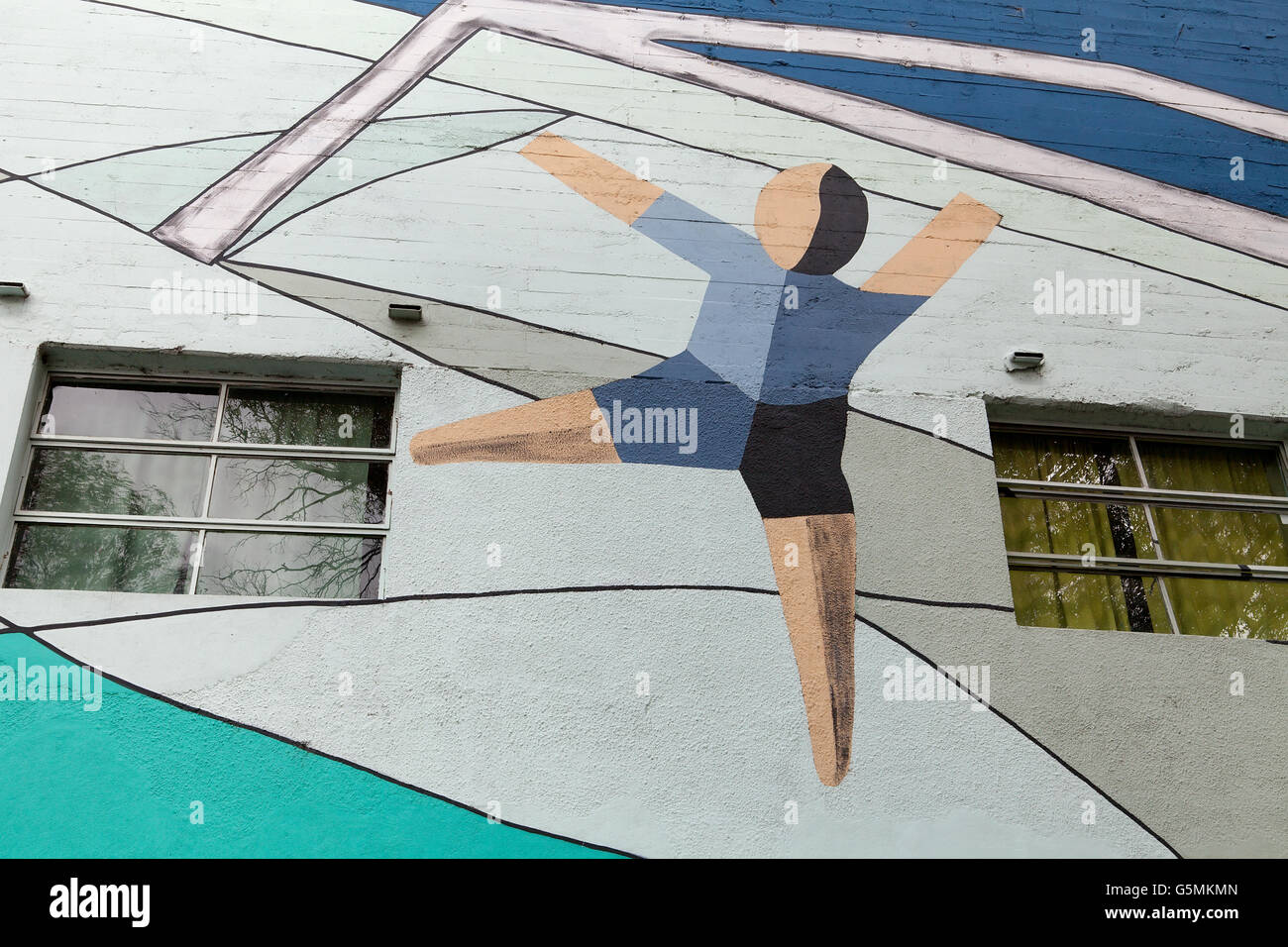 Il calciatore del logo del Centenario, Stadio di Calcio, Montevideo Foto Stock
