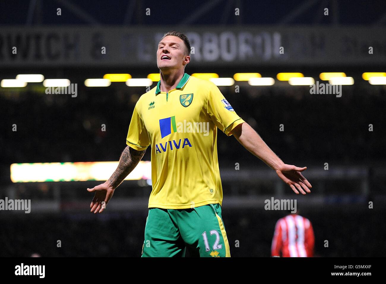 Calcio - Barclays Premier League - Norwich City / Sunderland - Carrow Road. Anthony Pilkington di Norwich City festeggia dopo aver segnato il secondo gol della sua squadra Foto Stock