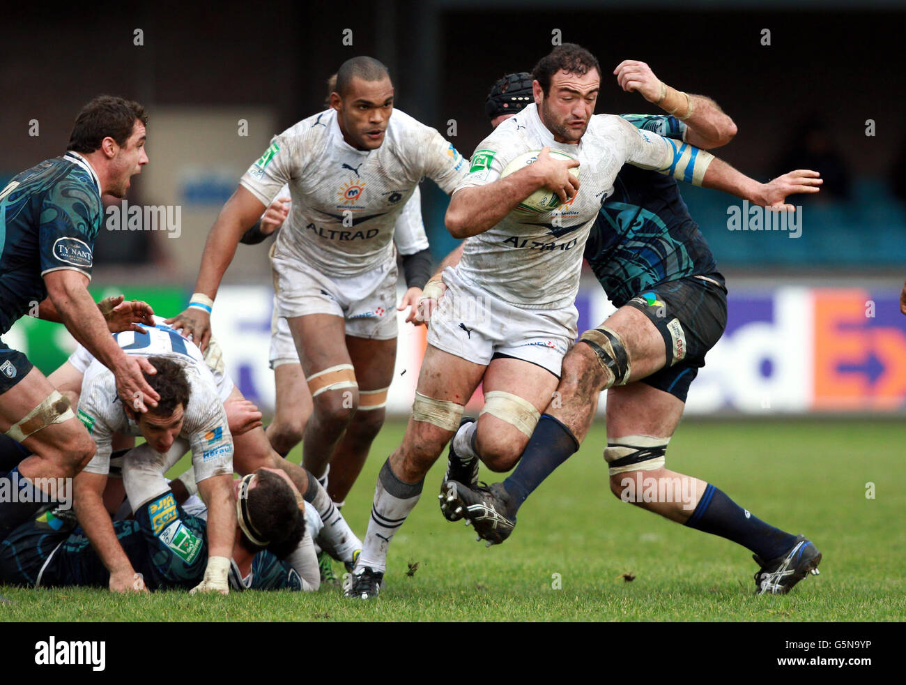 Il Rugby - Heineken Cup - piscina sei - Cardiff Blues v Montpellier - Cardiff Arms Park Foto Stock