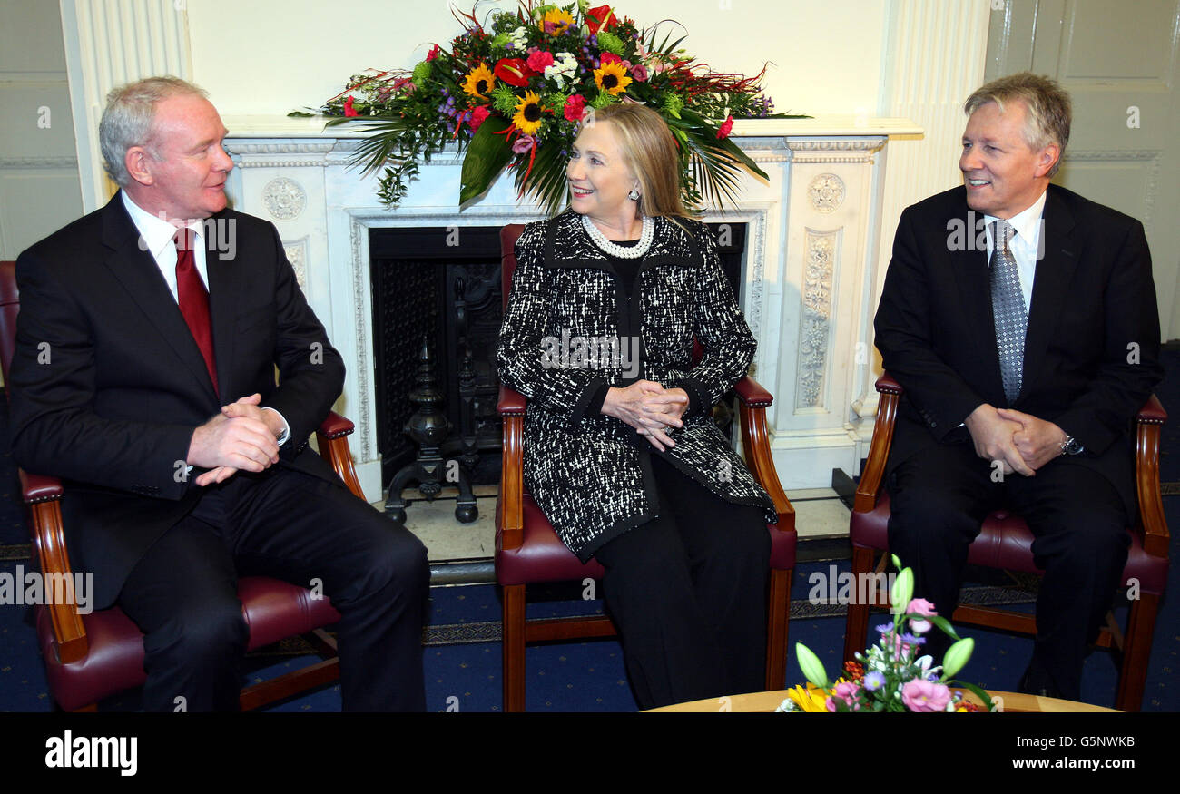 Hillary Clinton visita Ulster Foto Stock