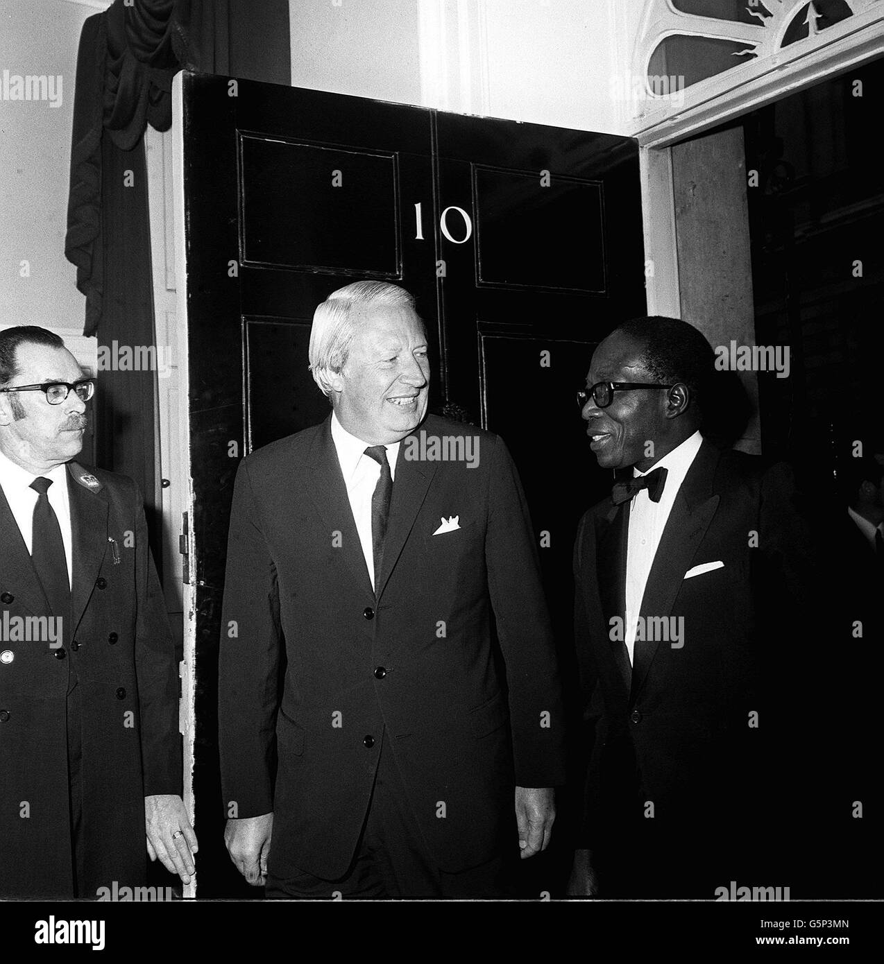 Un primo ministro e un presidente con un interesse per le Arti, visto sulla soglia di n ° 10 Downing Street. Foto Stock