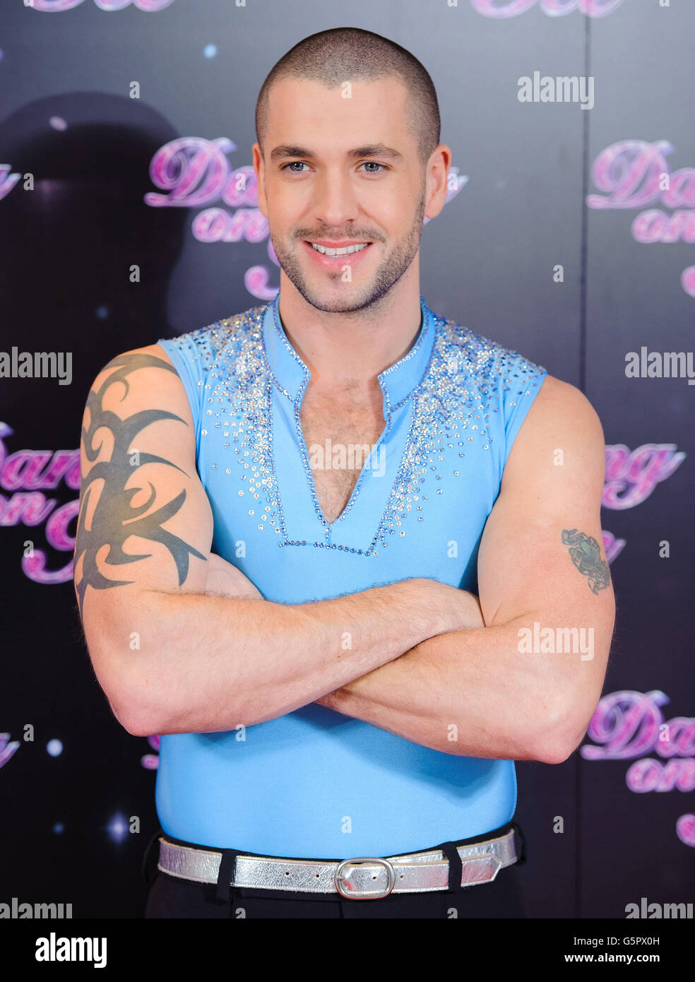 Shayne Ward a una fotocall per il lancio della nuova serie di "Dancing on Ice" presso gli ITV Studios, nel centro di Londra. Foto Stock