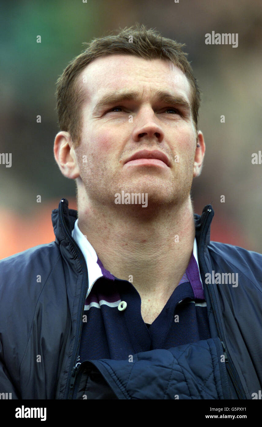 RUGBYU Petrie. Jonathan Petrie di Scozia, prima della partita dei Lloyds TSB Six Nations tra Irlanda e Scozia a Landsdowne Road, Irlanda. Foto Stock