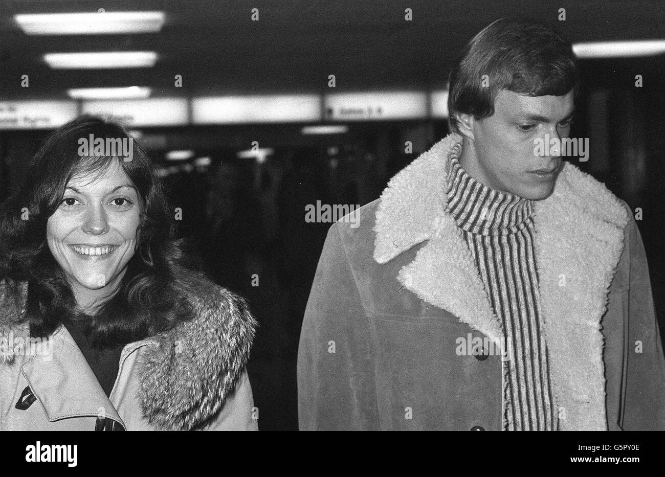 Richard e Karen Carpenter - Aeroporto di Heathrow Foto Stock