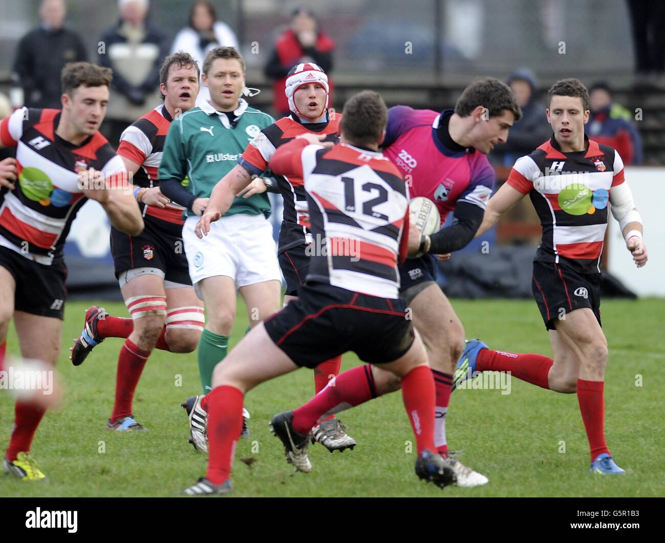 Rugby Union - British e Irish Cup - Piscina due - Stirling County v Bedford Blues - Bridgehaugh Foto Stock