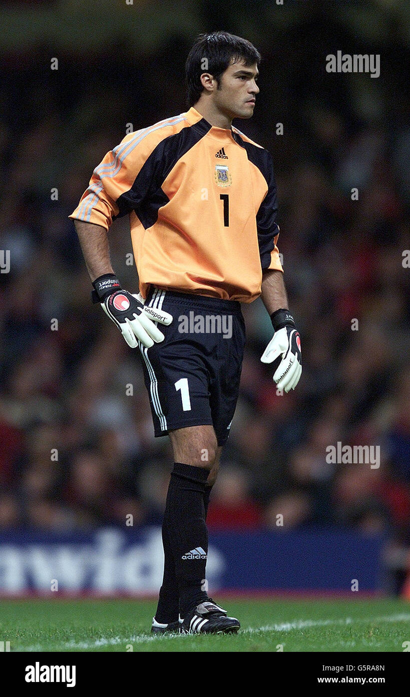 CALCIO ARGENTINA SEBASTIAN SAJA. Argentina - Sebastian Saja nell'International friendly Against Wales al Millennium Stadium di Cardiff. Foto Stock