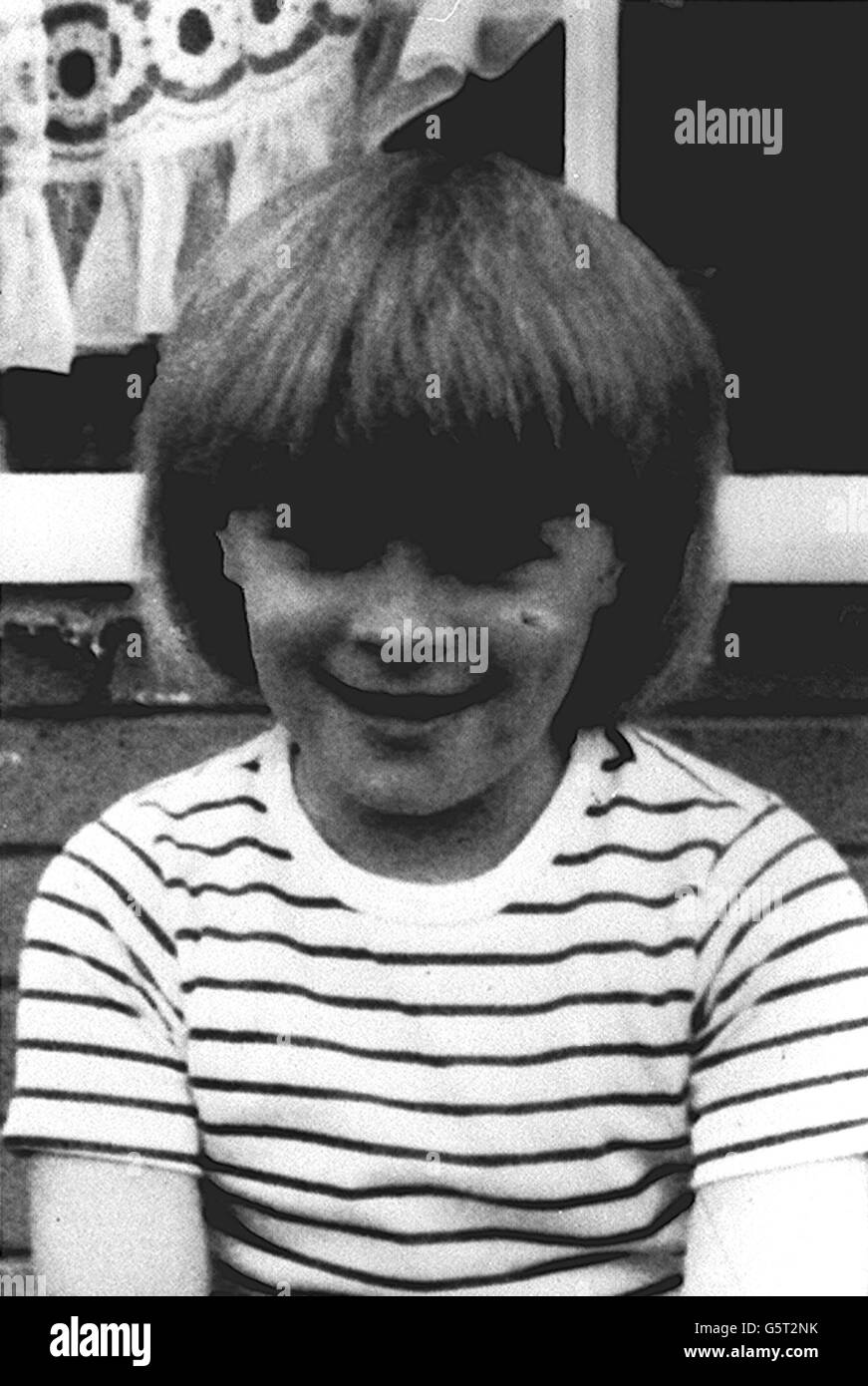 Sarah Harper, dieci anni, scomparso da Morley, nei pressi di Leeds il 26 marzo 1986. La polizia di Nottingham ha confermato che il corpo trovato recuperato dal fiume Trent era quello di Sarah. Foto Stock