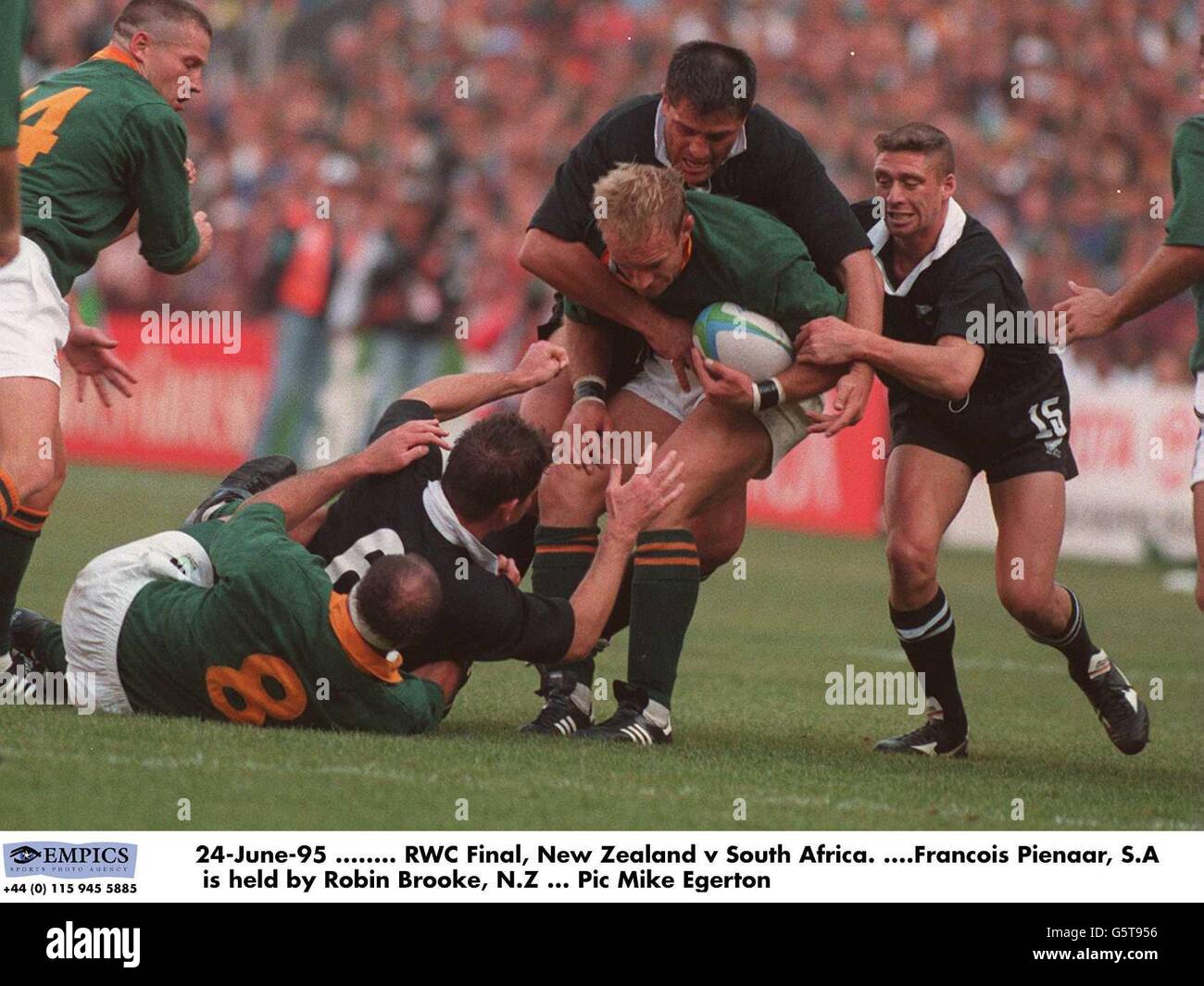 Il Rugby - Coppa del Mondo Sud Africa 95 - finale - Sud Africa v Nuova  Zelanda - Ellis Park di Johannesburg Foto stock - Alamy