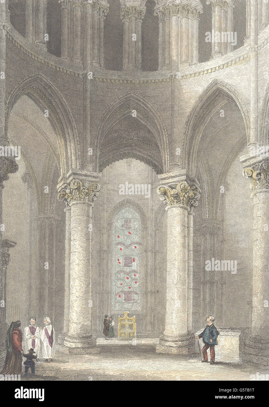KENT: Interni Canterbury cath. Becket della corona.: (le chiocciole), antica stampa 1836 Foto Stock