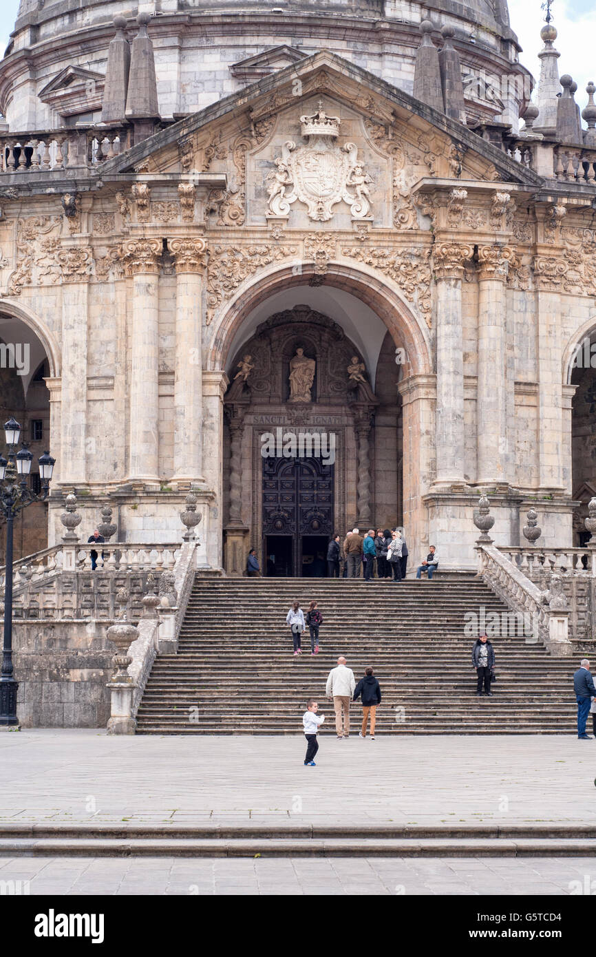 Vista dell'ingresso del Santuario di Loyola. Azpeitia. Paese basco. Spagna. Foto Stock