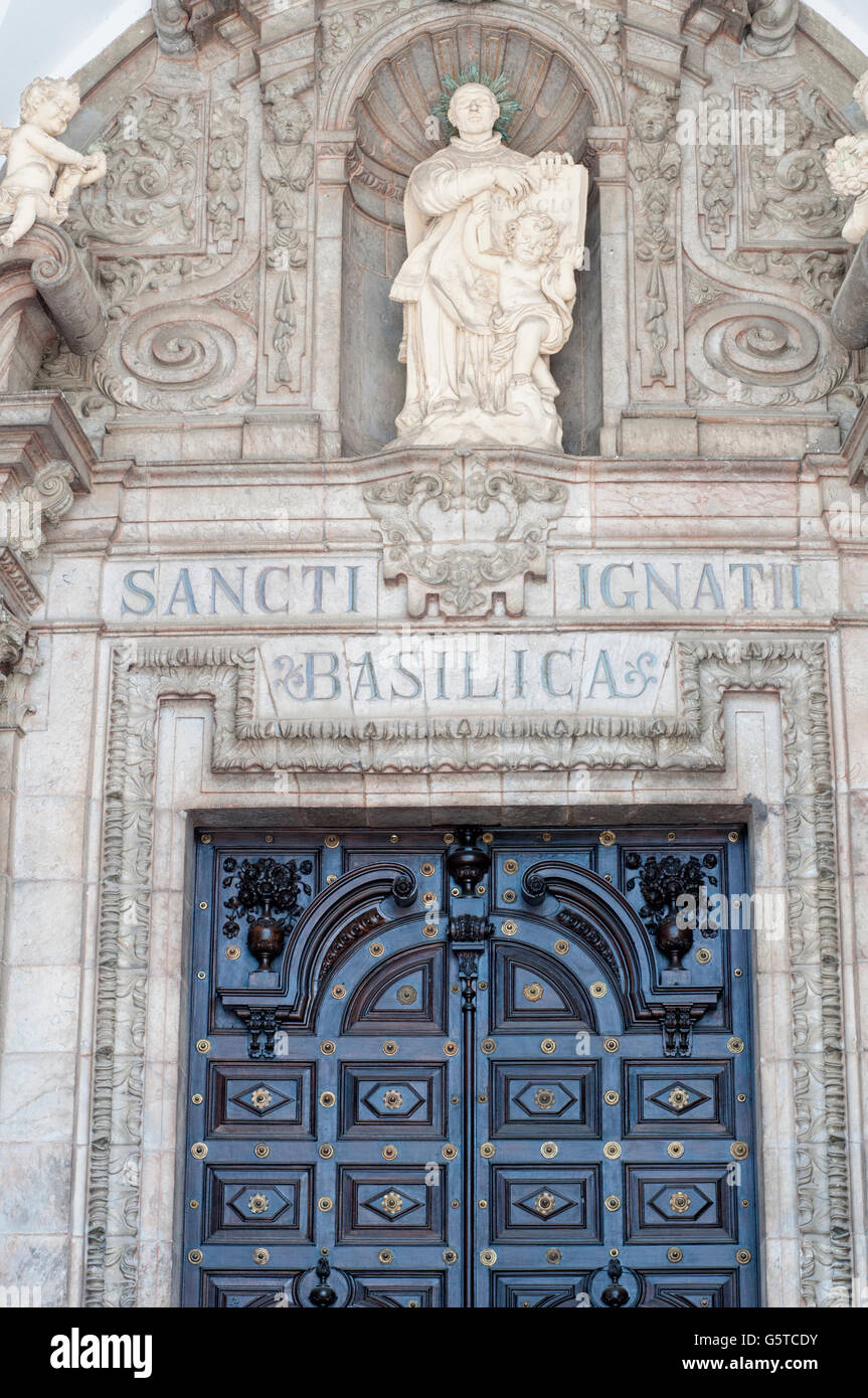 Vista dell'ingresso del Santuario di Loyola. Azpeitia. Paese basco. Spagna. Foto Stock