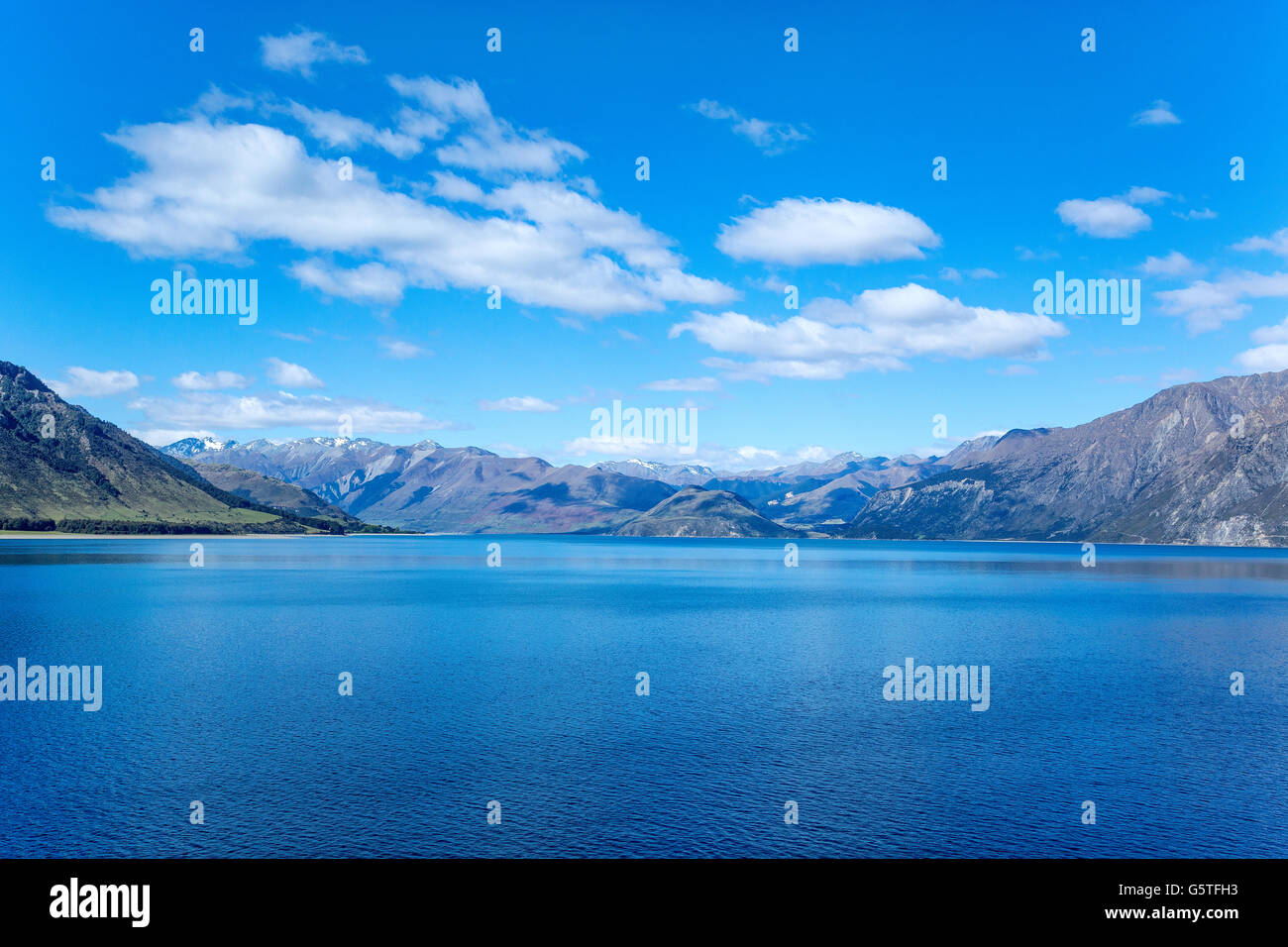 Il lago Wanaka in Otago, Isola del Sud, Nuova Zelanda Foto Stock